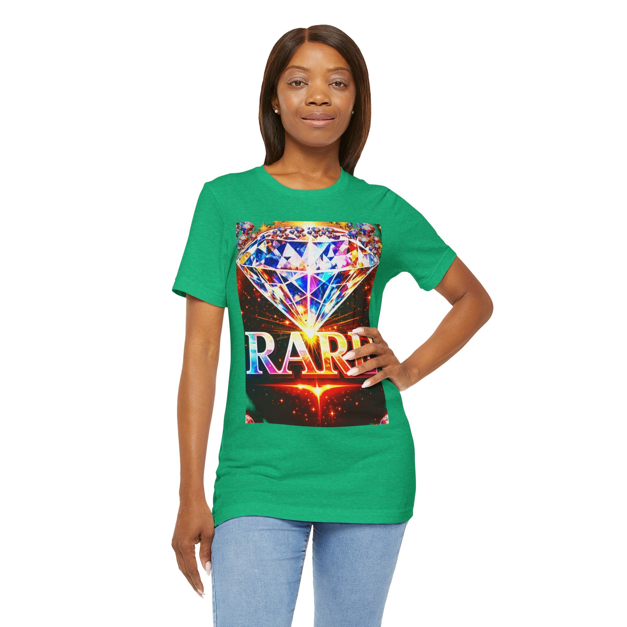 Rare Diamond Graphic Tee — Sparkling 'RARE' Gemstone T-Shirt