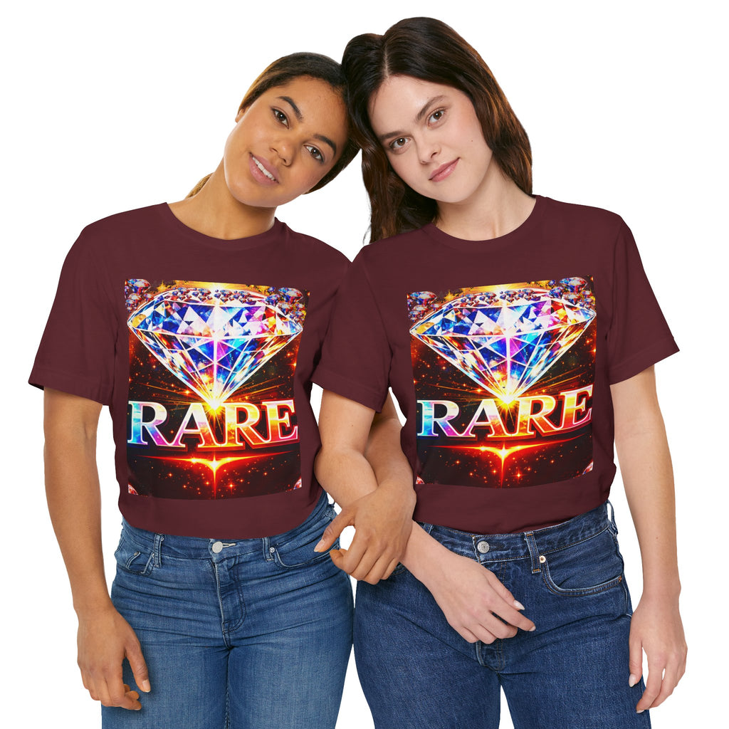 Rare Diamond Graphic Tee — Sparkling 'RARE' Gemstone T-Shirt