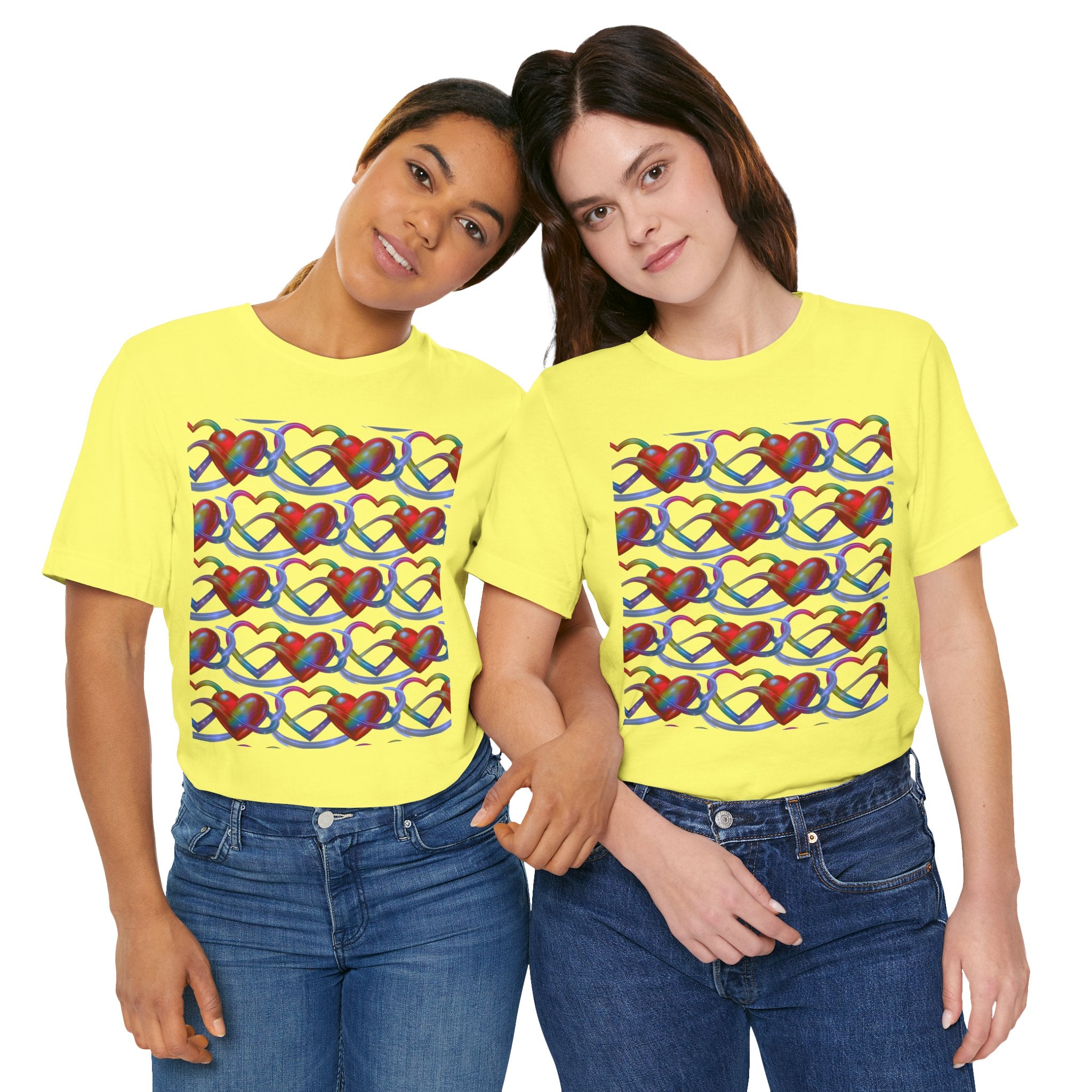 Heart's Intertwined Graphic Pattern Woman's Tee