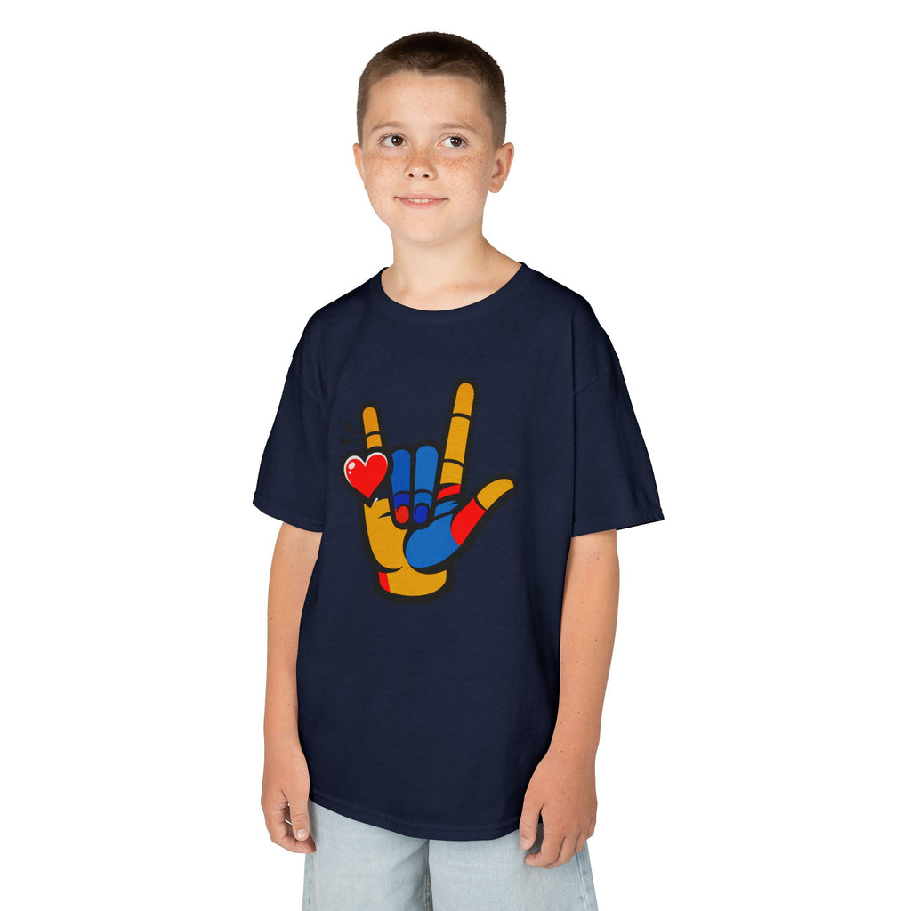 'I Love You' Graphic Universal Hand Sign Boy's Unisex Tee