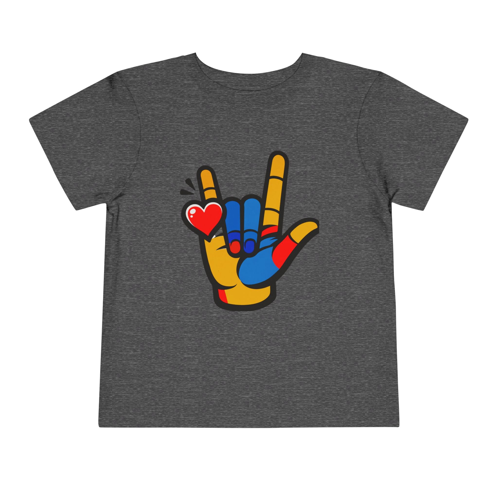 'I Love You' Hand Graphic Unisex  Design Toddler Tee