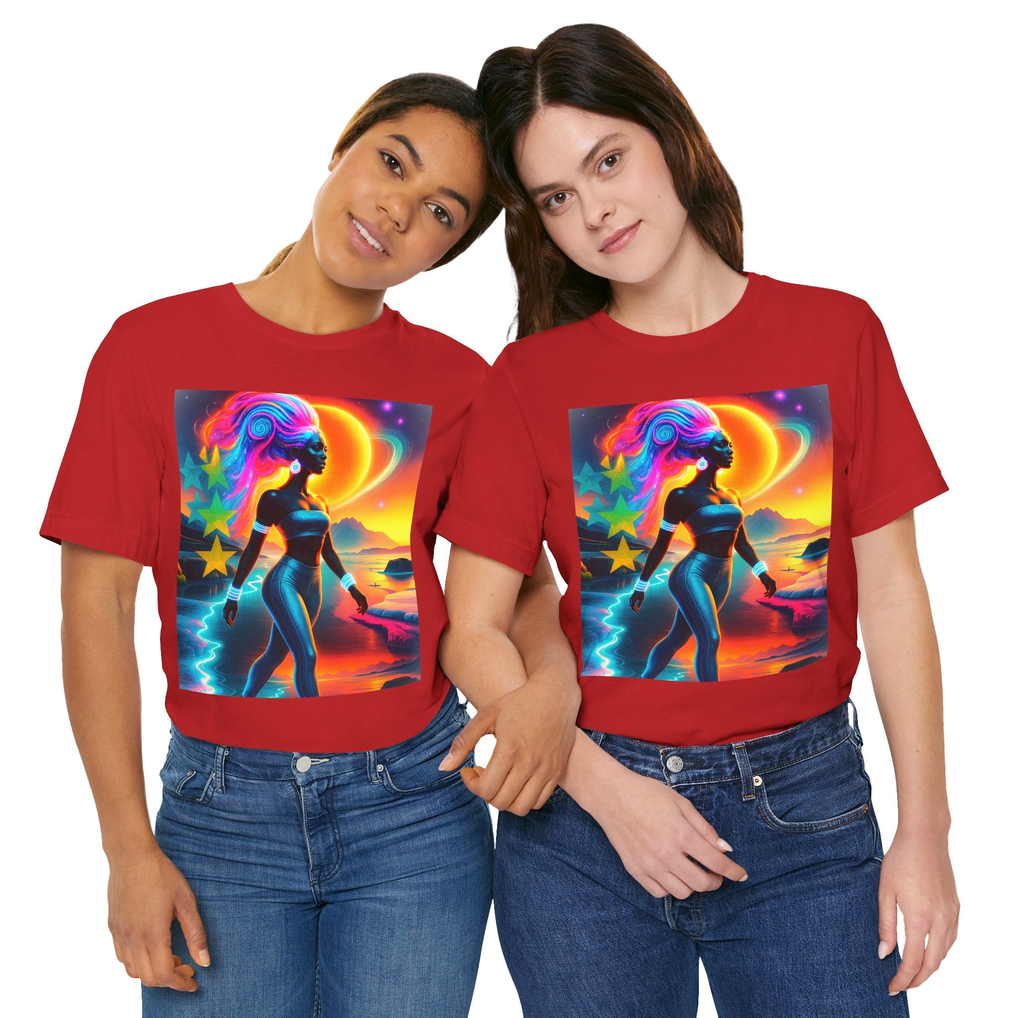 Futuristic Cosmic Goddess Graphic Woman's T-Shirt