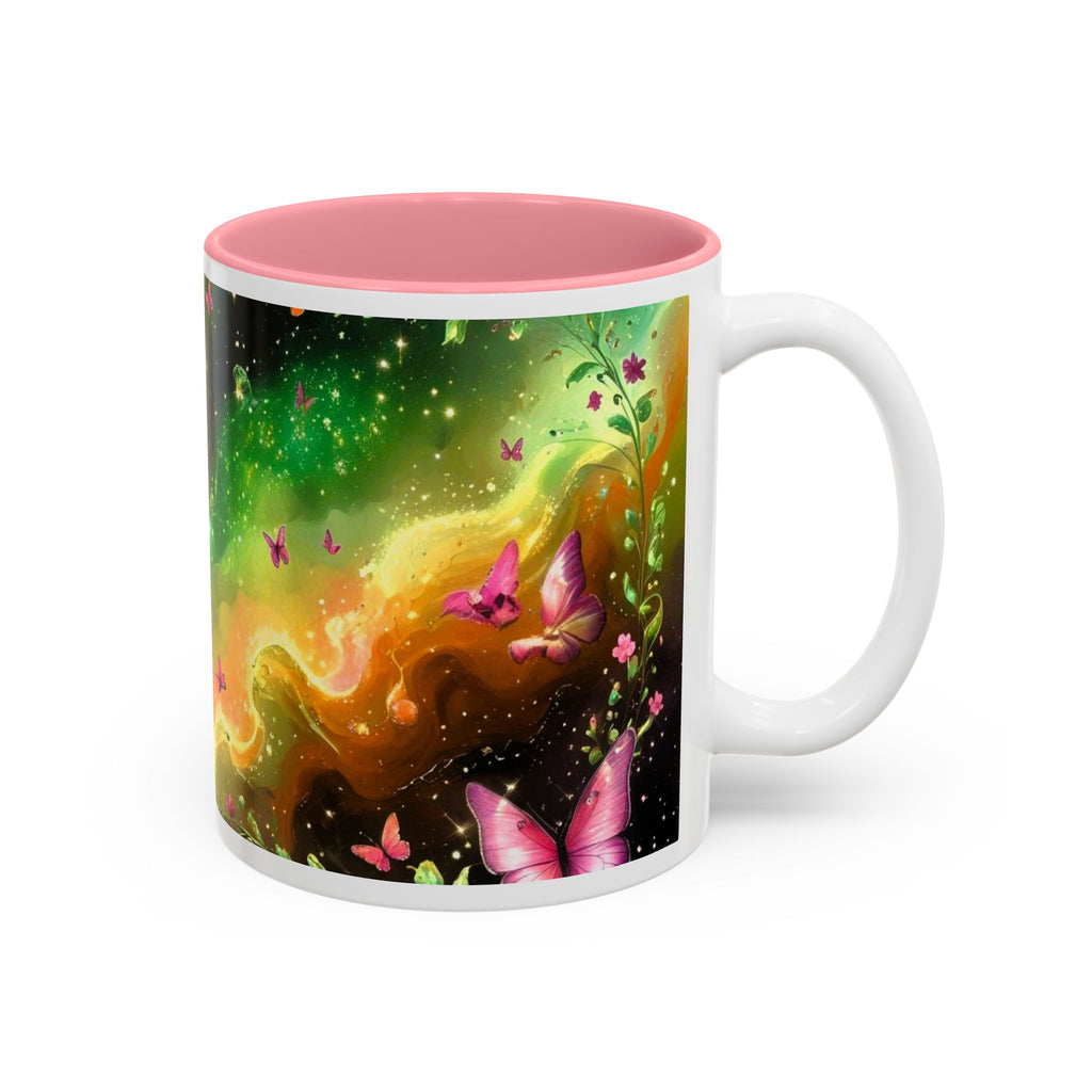 Colorful Cosmic Butterfly Coffee Cup
