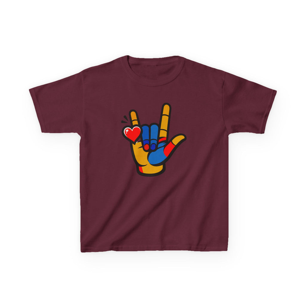 'I Love You' Graphic Universal Hand Sign Boy's Unisex Tee
