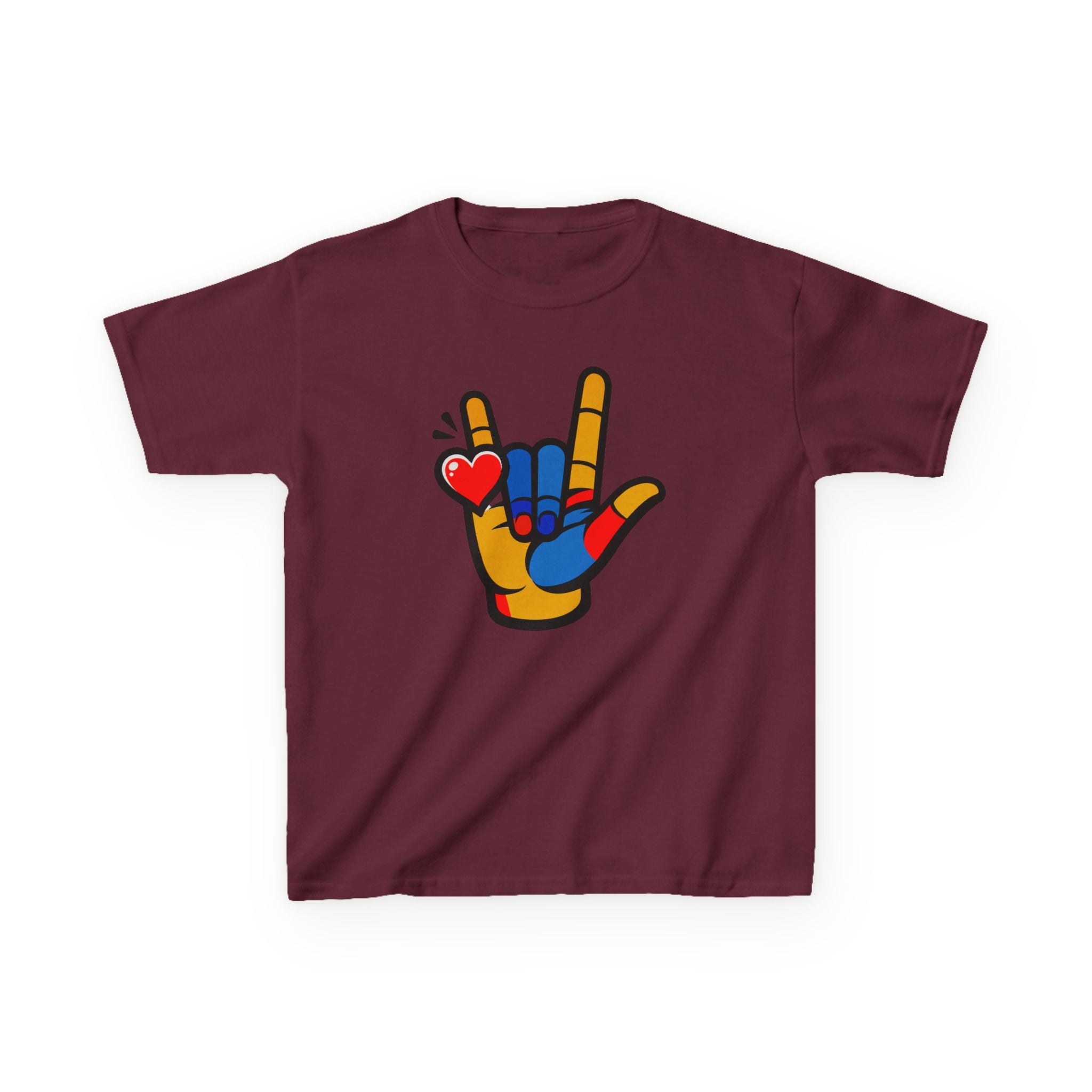 'I Love You' Graphic Universal Hand Sign Boy's Unisex Tee