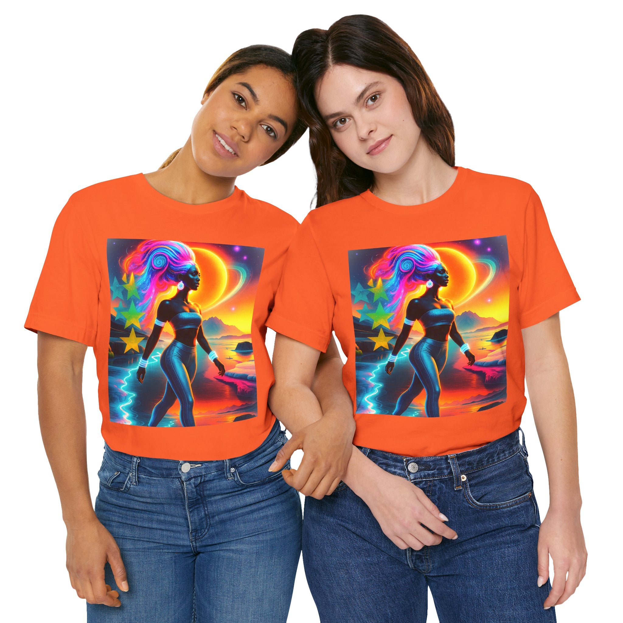 Futuristic Cosmic Goddess Graphic Woman's T-Shirt