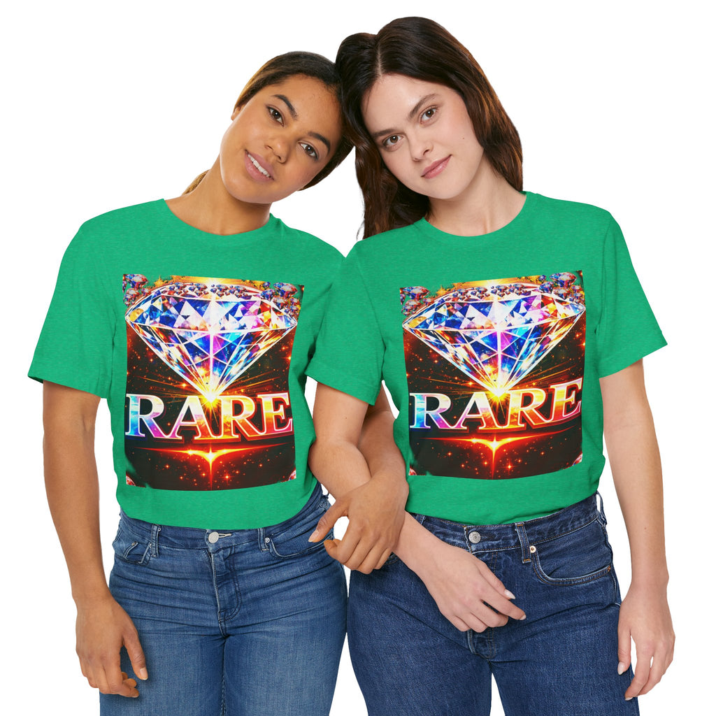 Rare Diamond Graphic Tee — Sparkling 'RARE' Gemstone T-Shirt
