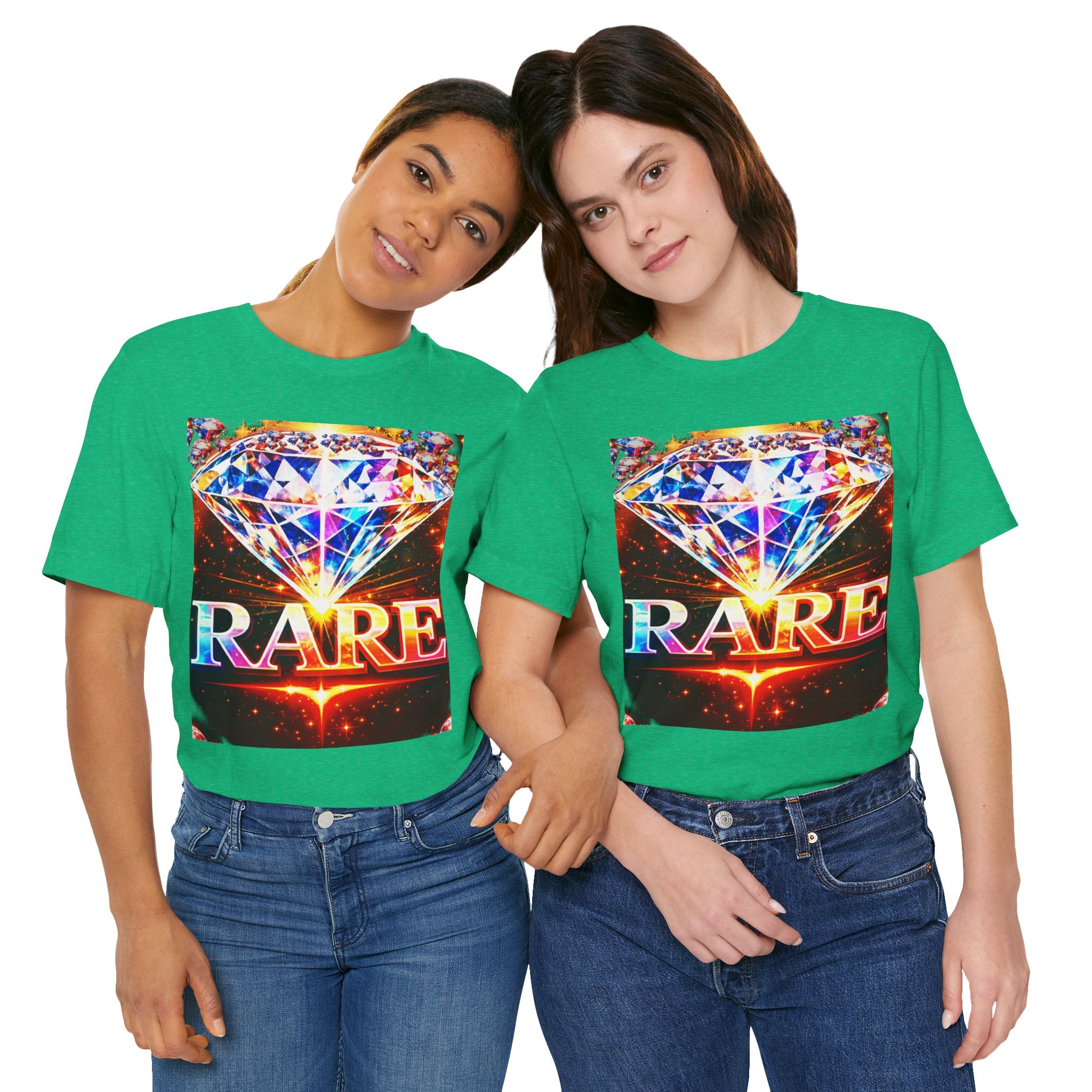 Rare Diamond Graphic Tee — Sparkling 'RARE' Gemstone T-Shirt