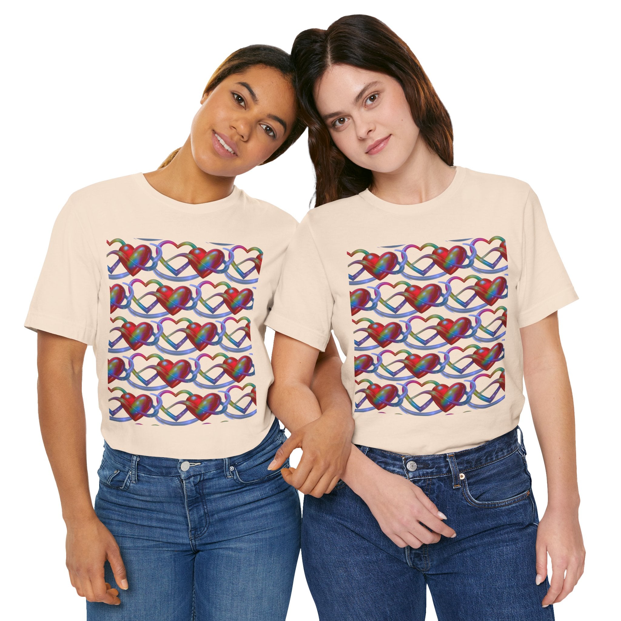 Heart's Intertwined Graphic Pattern Woman's Tee