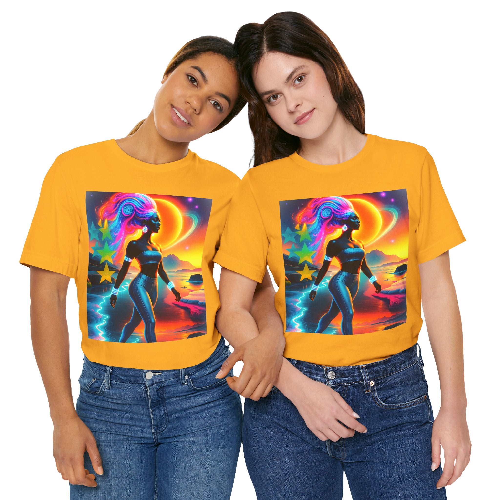 Futuristic Cosmic Goddess Graphic Woman's T-Shirt