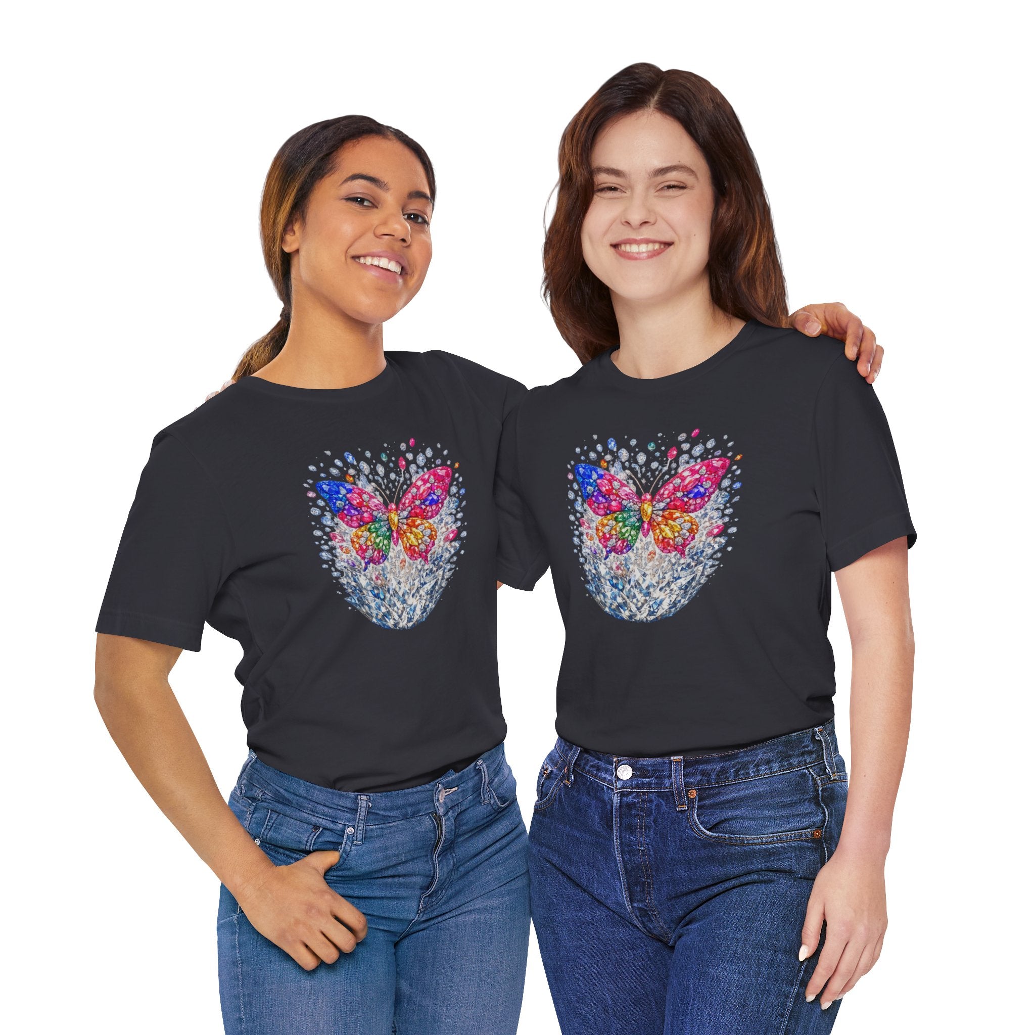 Diamond Burst Butterfly Graphic  Tee —