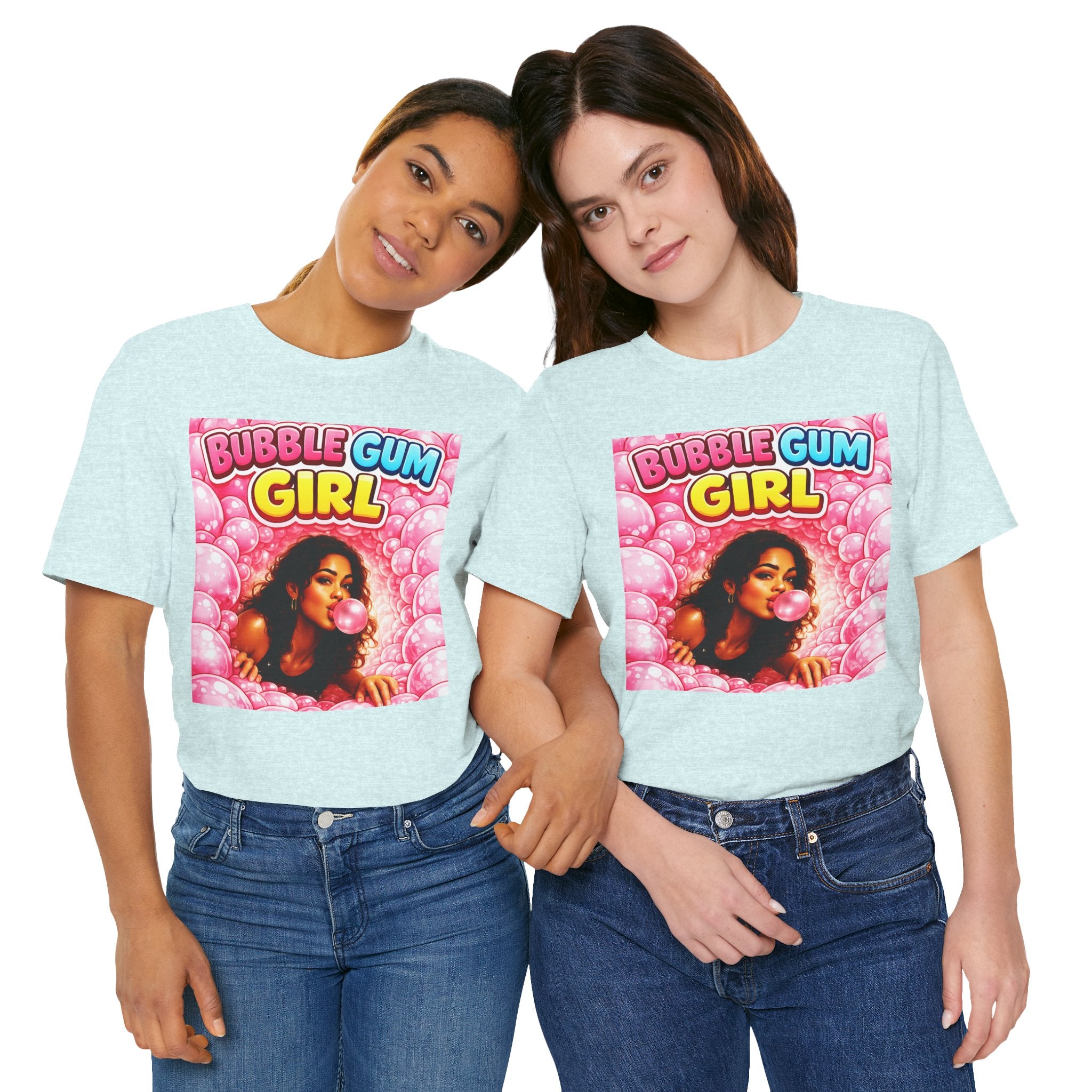Bubble Gum Girl T-Shirt Retro Graphic  Design Tee