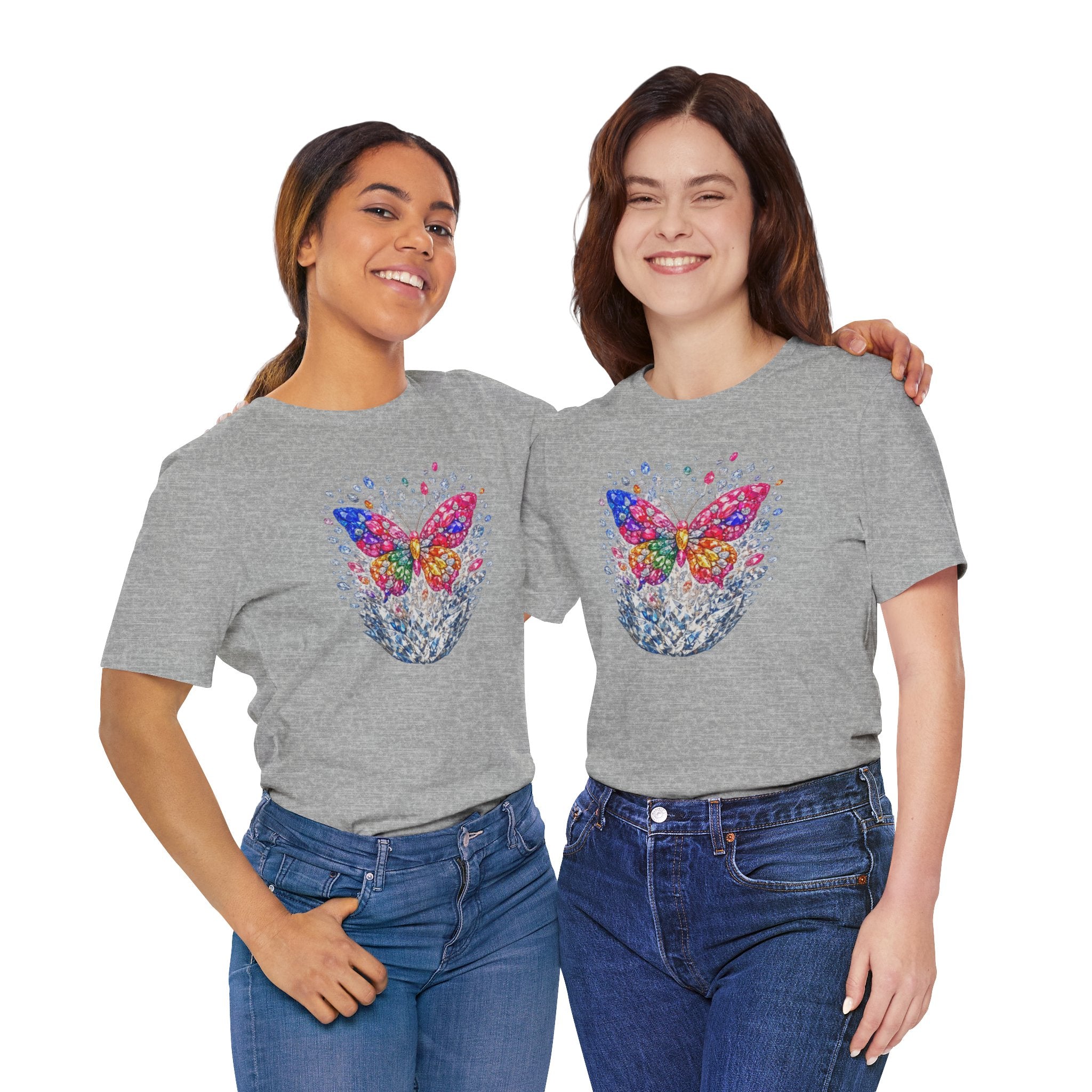 Diamond Burst Butterfly Graphic  Tee —