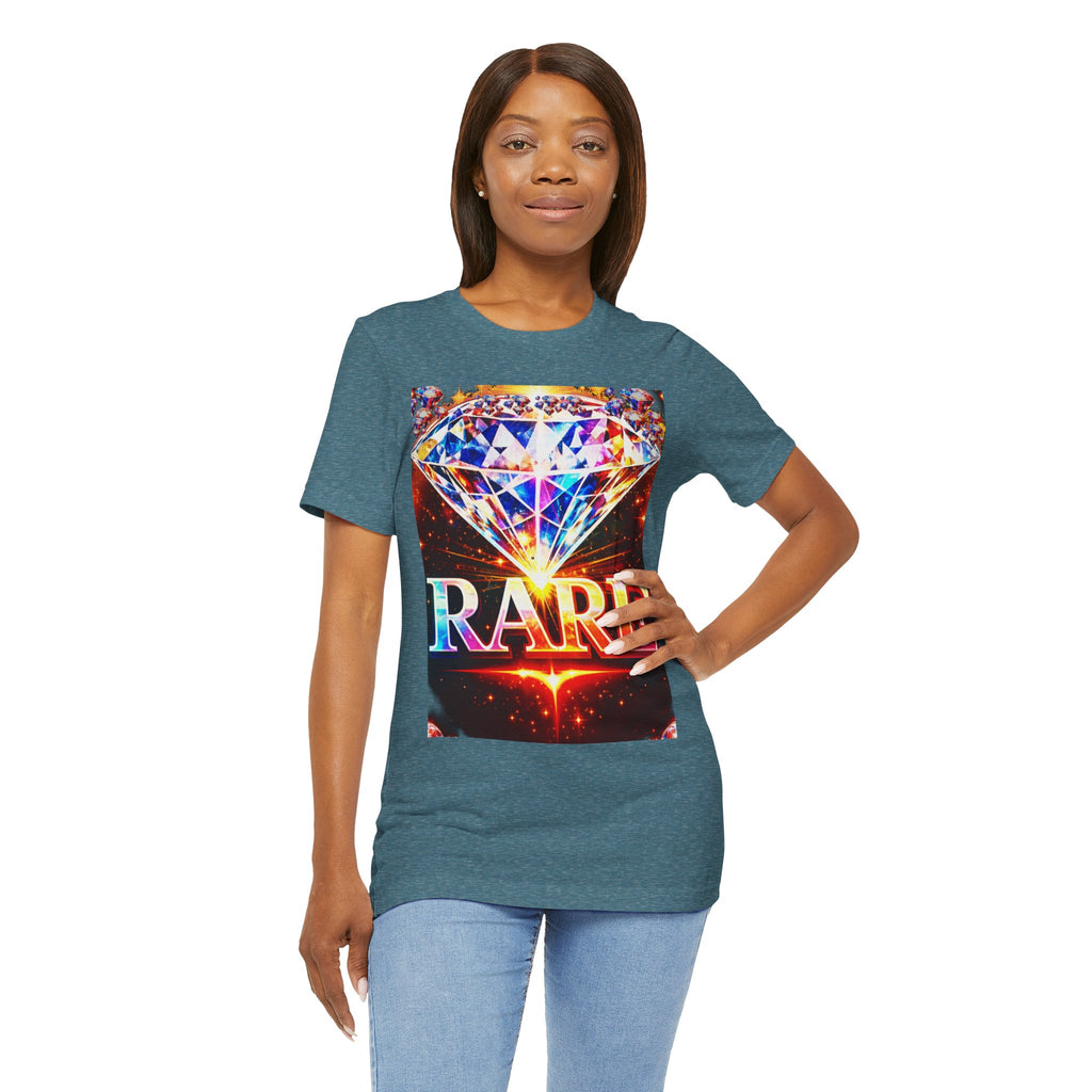 Rare Diamond Graphic Tee — Sparkling 'RARE' Gemstone T-Shirt
