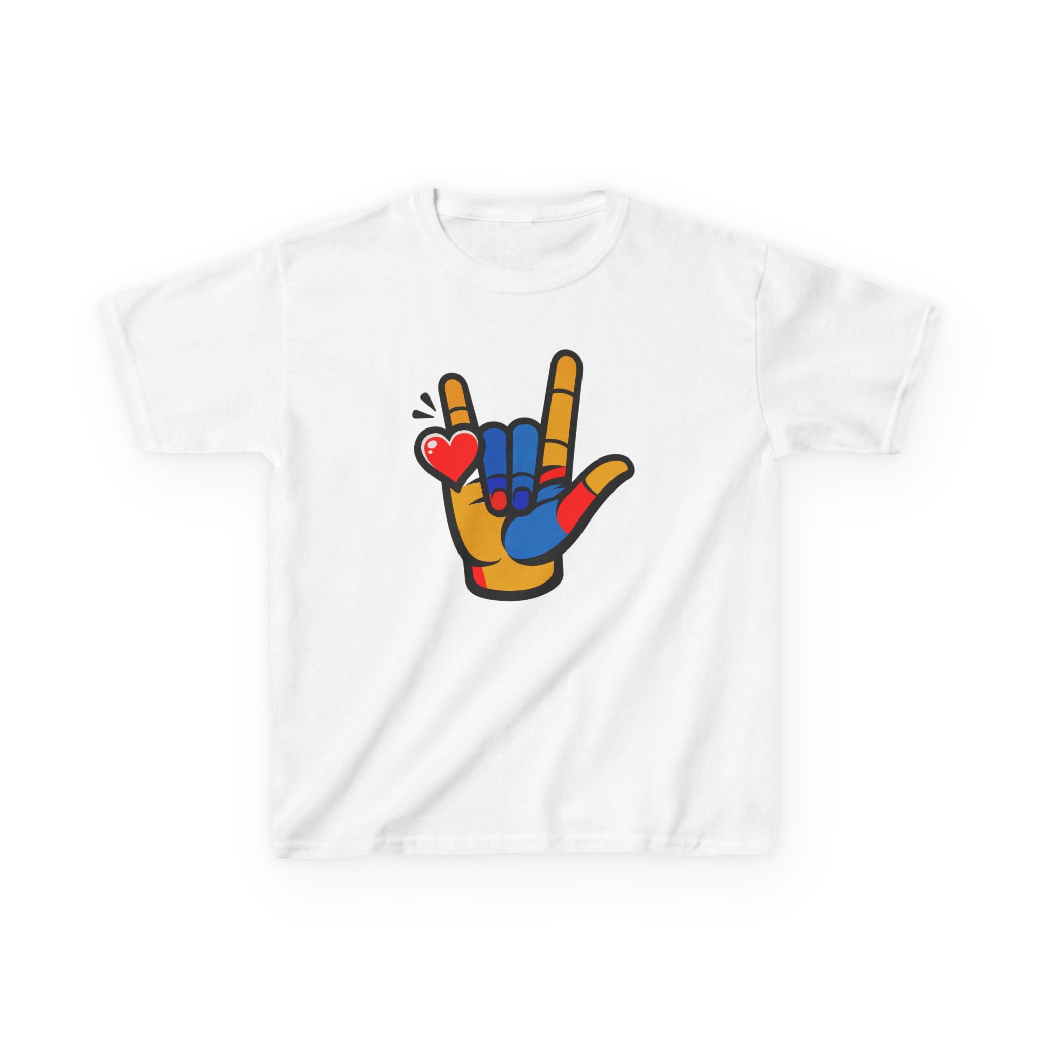 'I Love You' Graphic Universal Hand Sign Boy's Unisex Tee