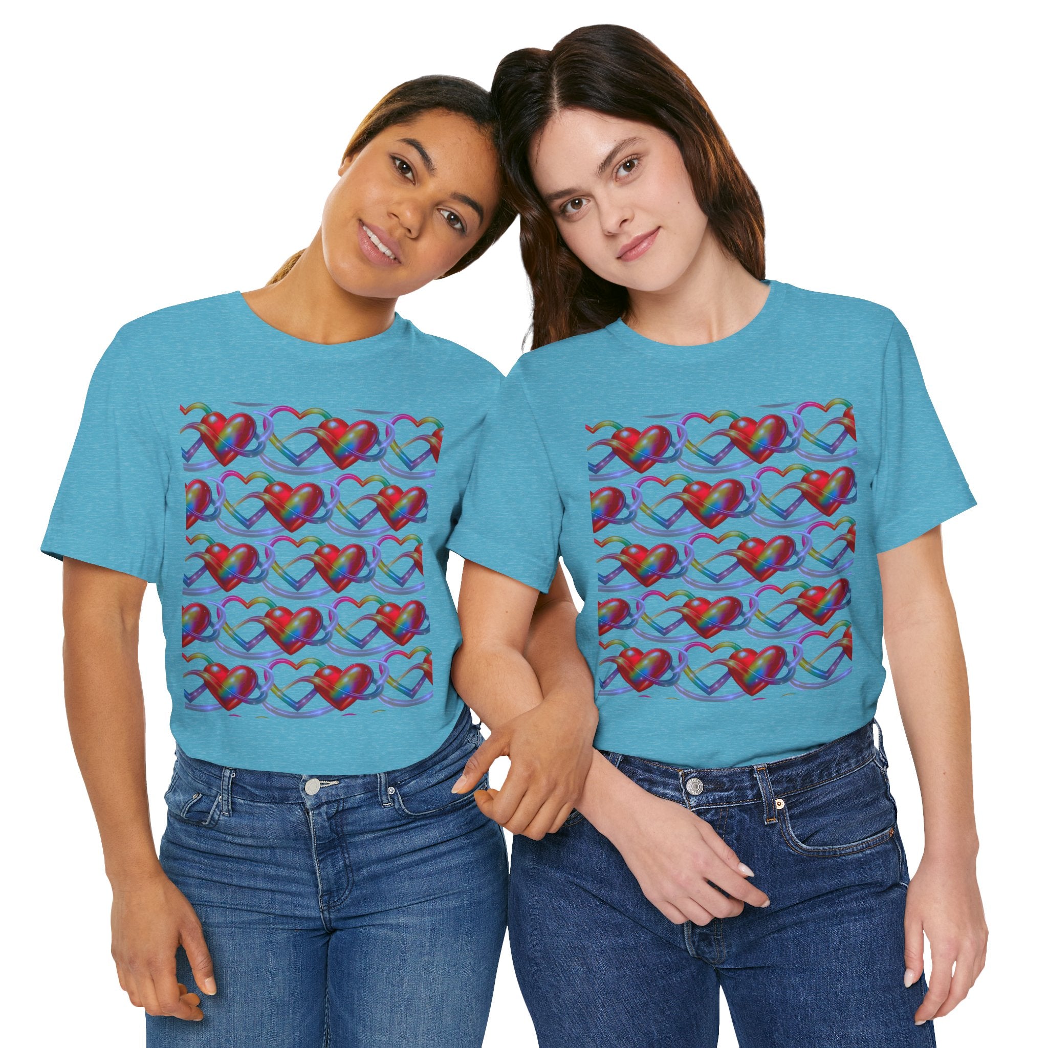 Heart's Intertwined Graphic Pattern Woman's Tee