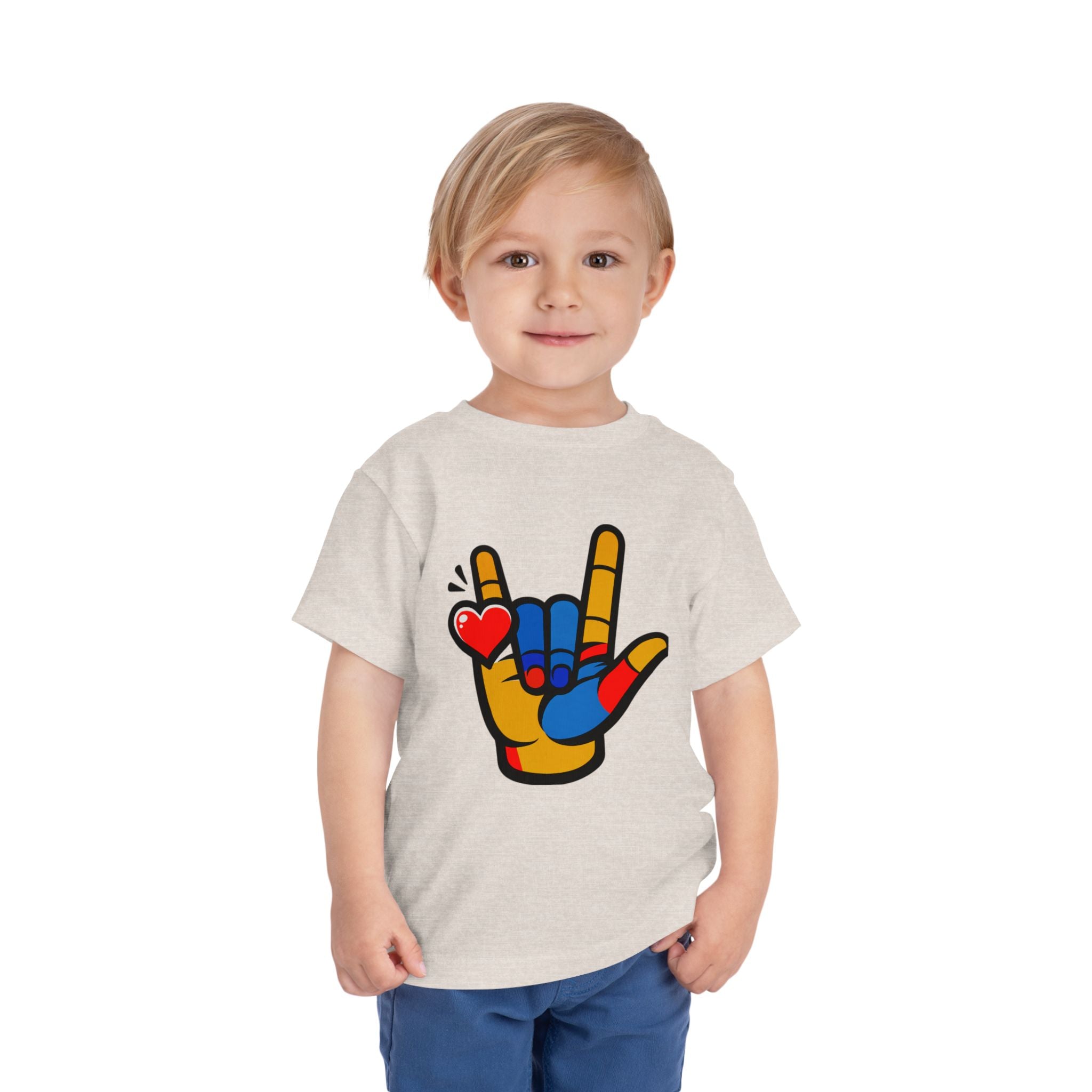 'I Love You' Hand Graphic Unisex  Design Toddler Tee