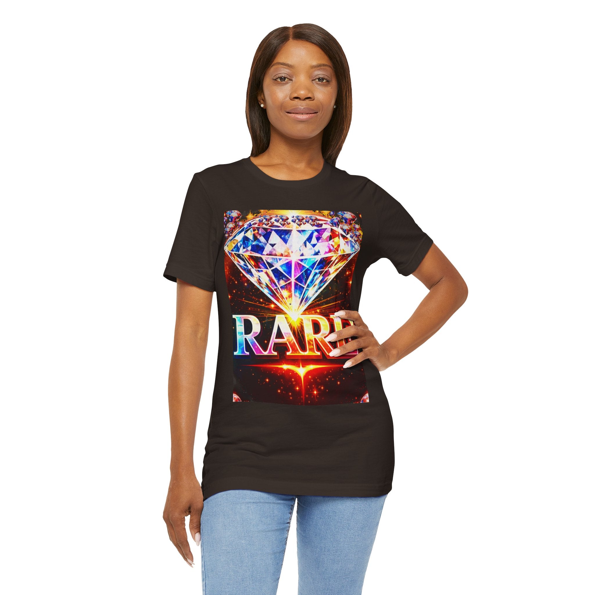 Rare Diamond Graphic Tee — Sparkling 'RARE' Gemstone T-Shirt