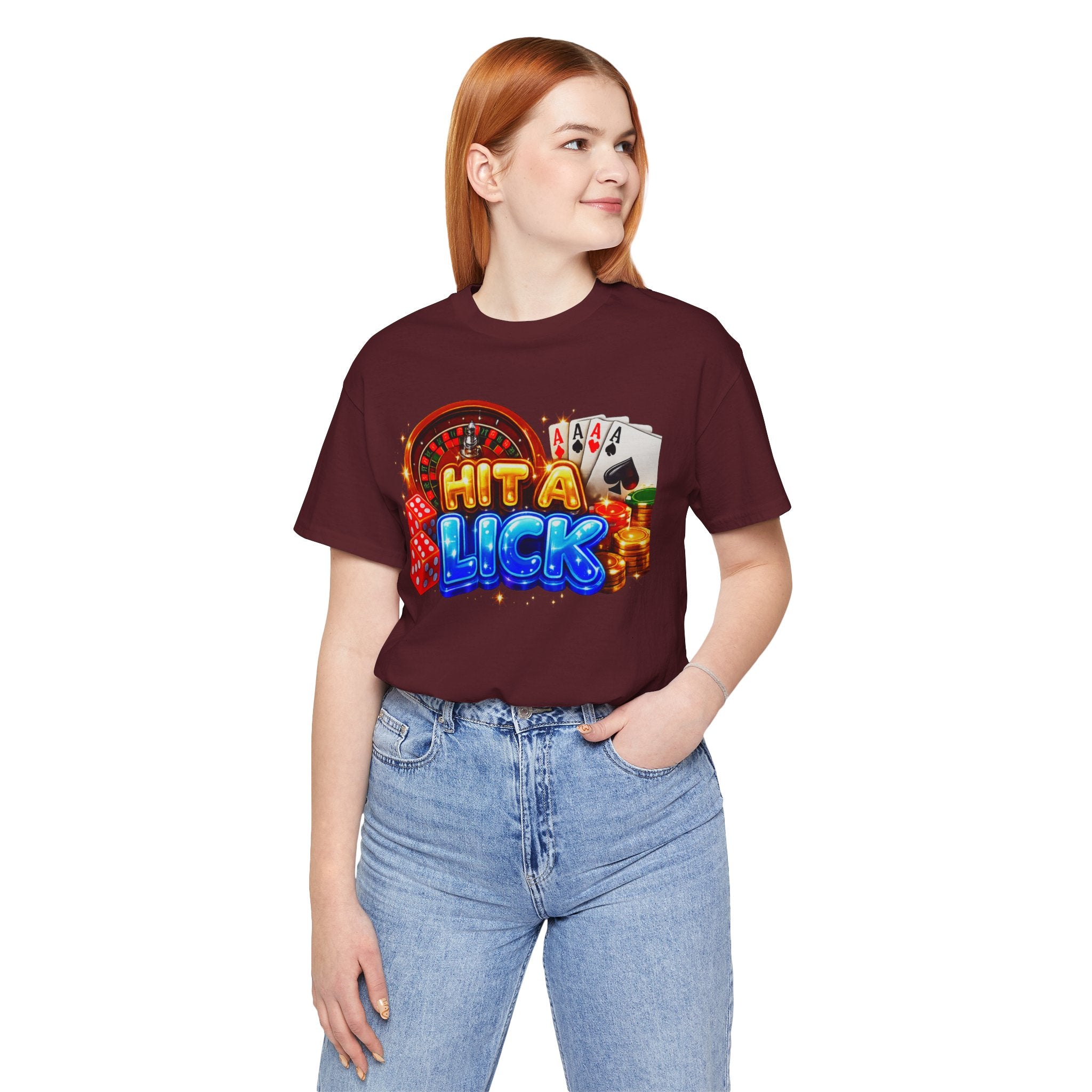 "Hit a Lick" Gamblers Women's Statement Graphic Tee