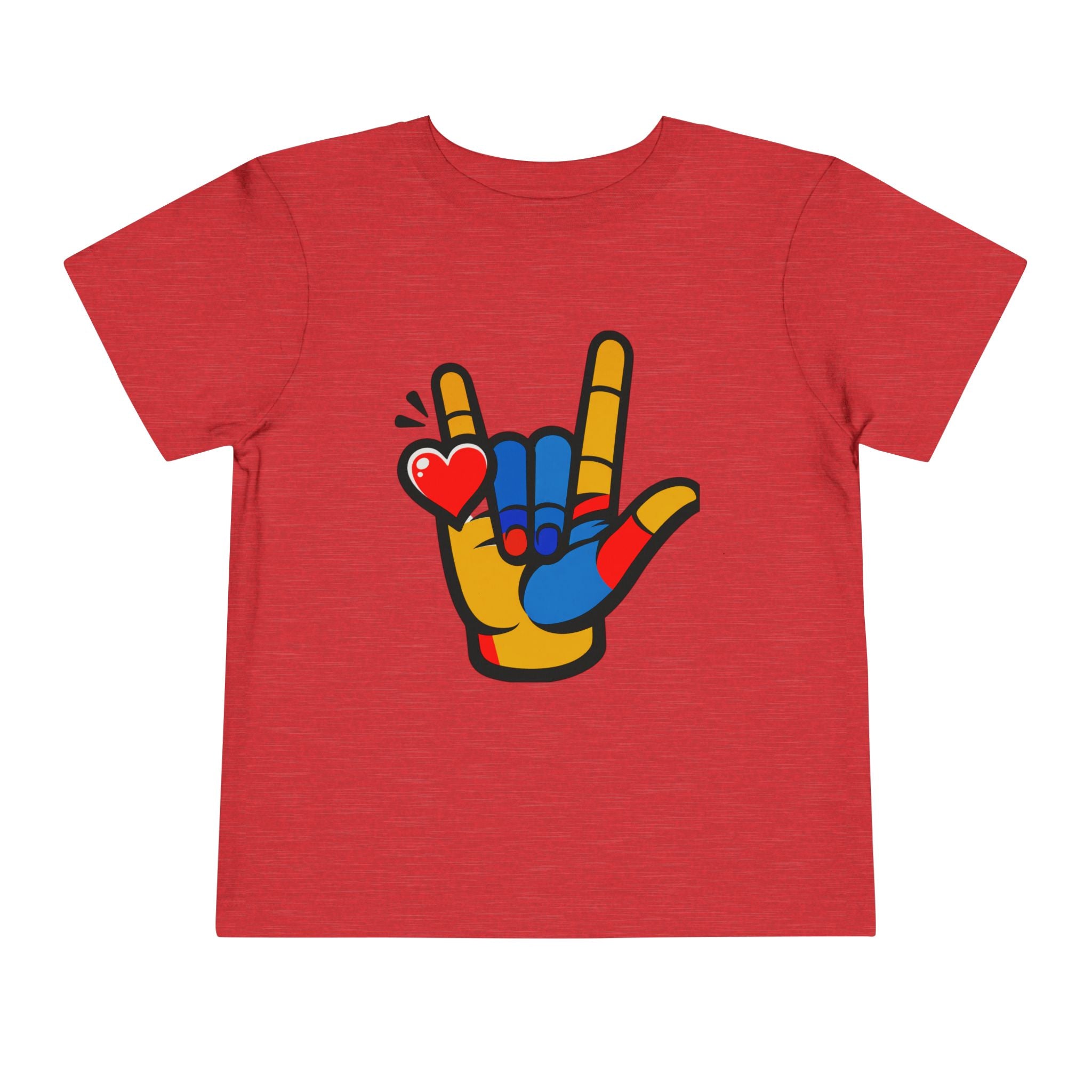 'I Love You' Hand Graphic Unisex  Design Toddler Tee