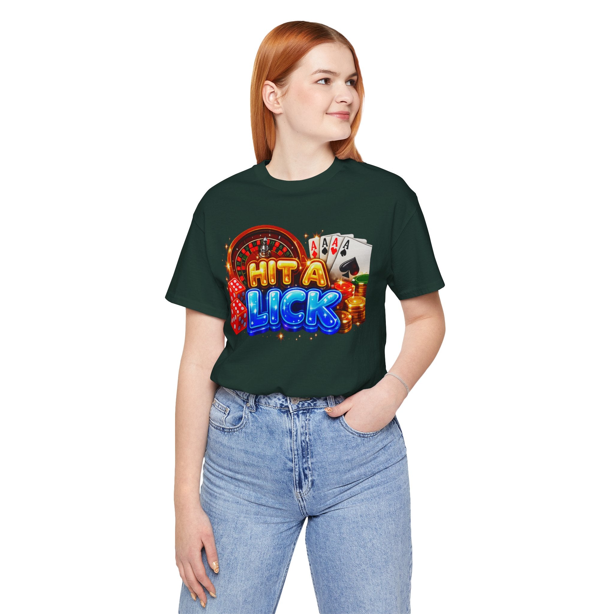 "Hit a Lick" Gamblers Women's Statement Graphic Tee