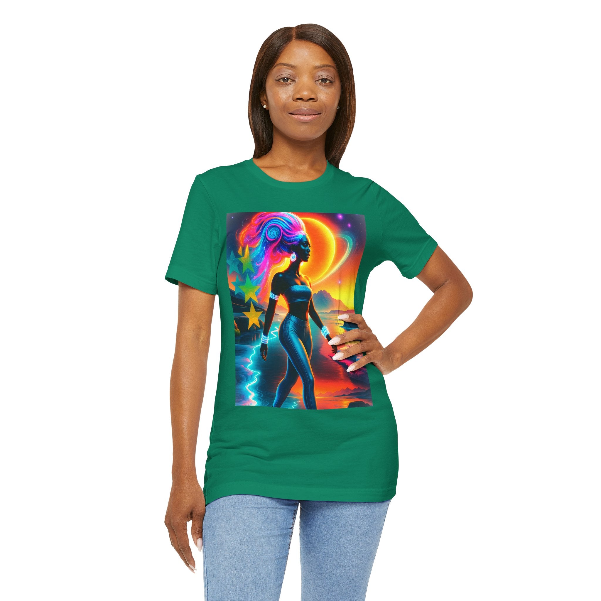 Futuristic Cosmic Goddess Graphic Woman's T-Shirt