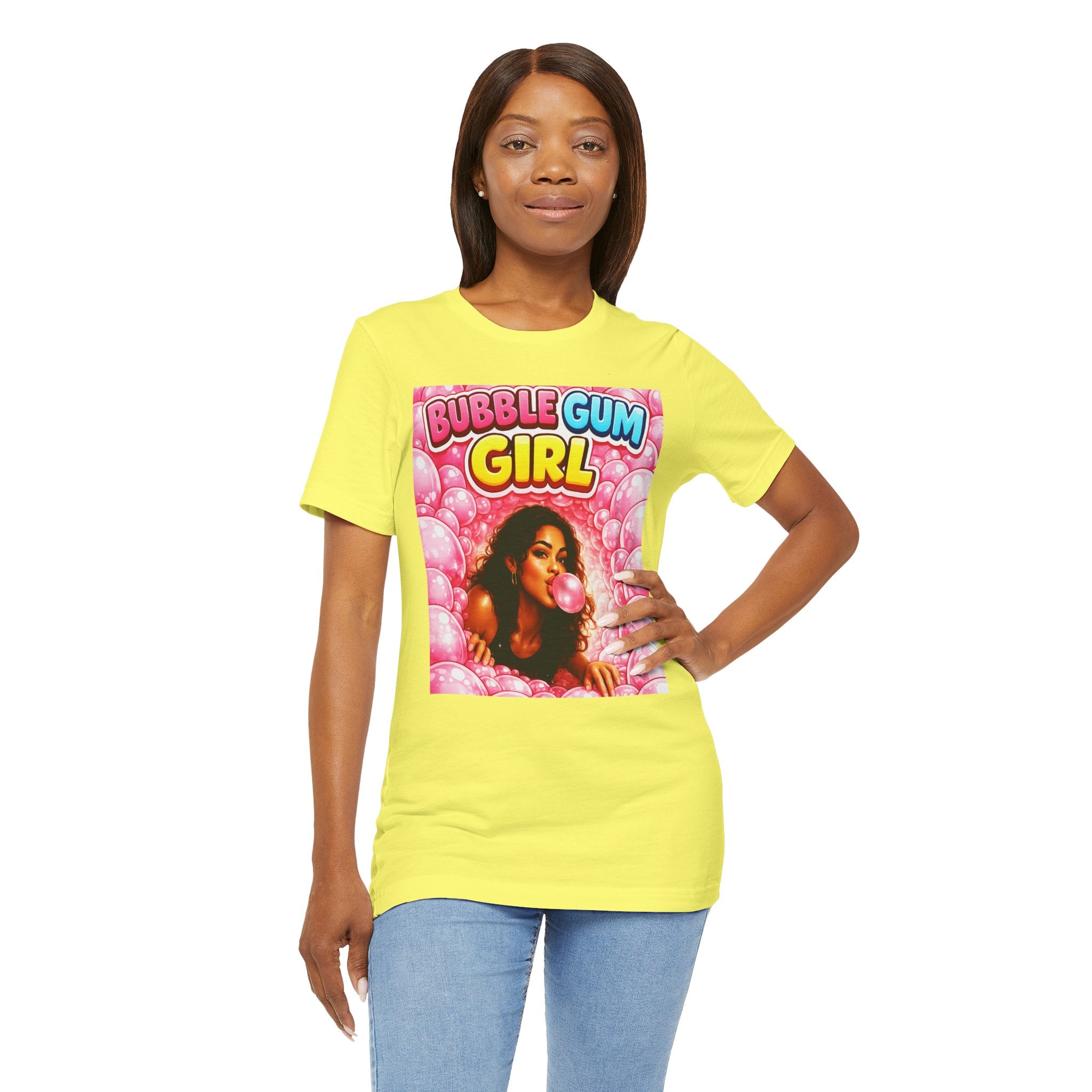 Bubble Gum Girl T-Shirt Retro Graphic  Design Tee