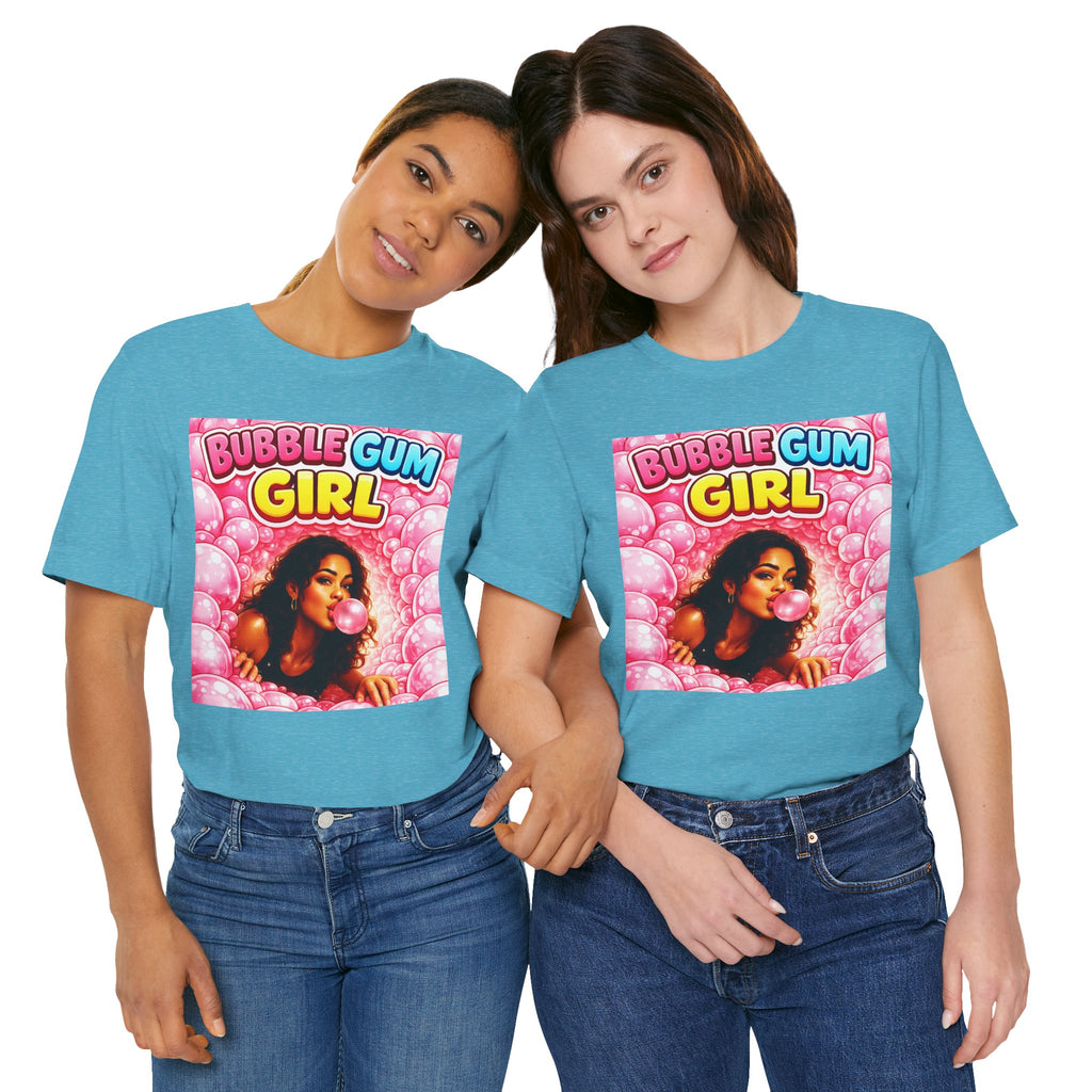 Bubble Gum Girl T-Shirt Retro Graphic  Design Tee
