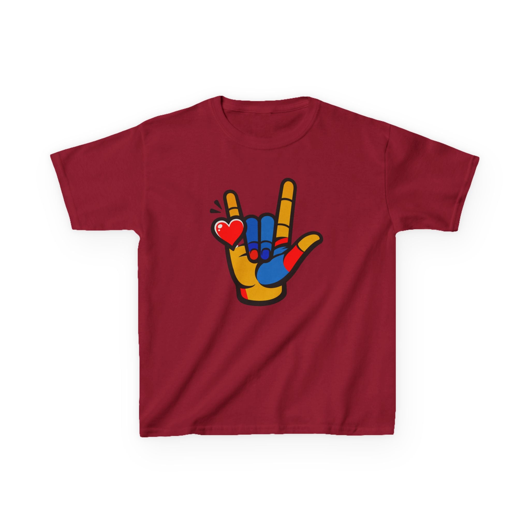 'I Love You' Graphic Universal Hand Sign Boy's Unisex Tee