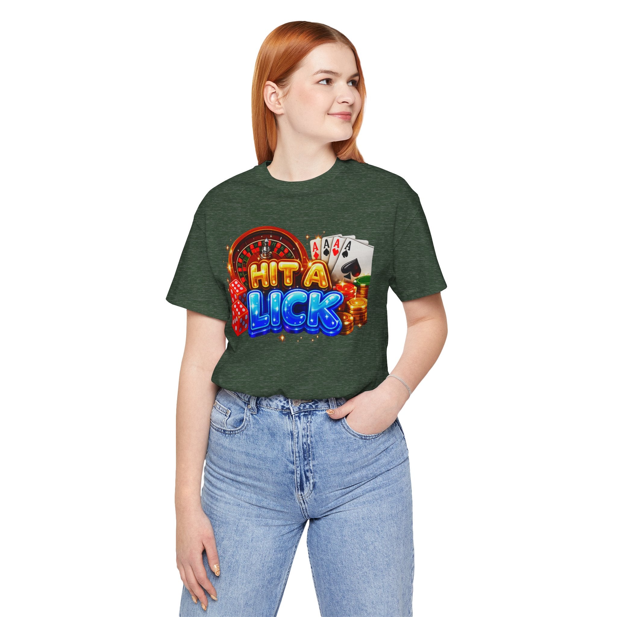 "Hit a Lick" Gamblers Women's Statement Graphic Tee