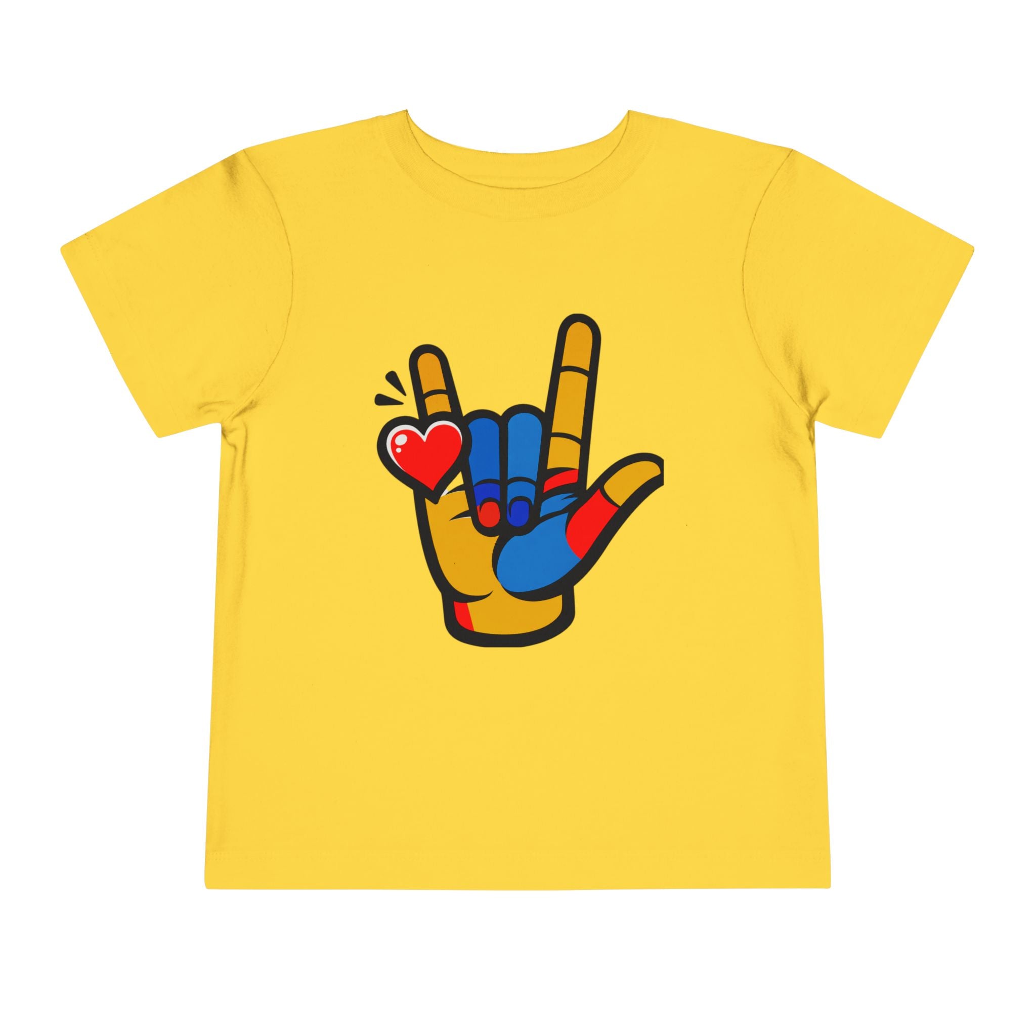 'I Love You' Hand Graphic Unisex  Design Toddler Tee