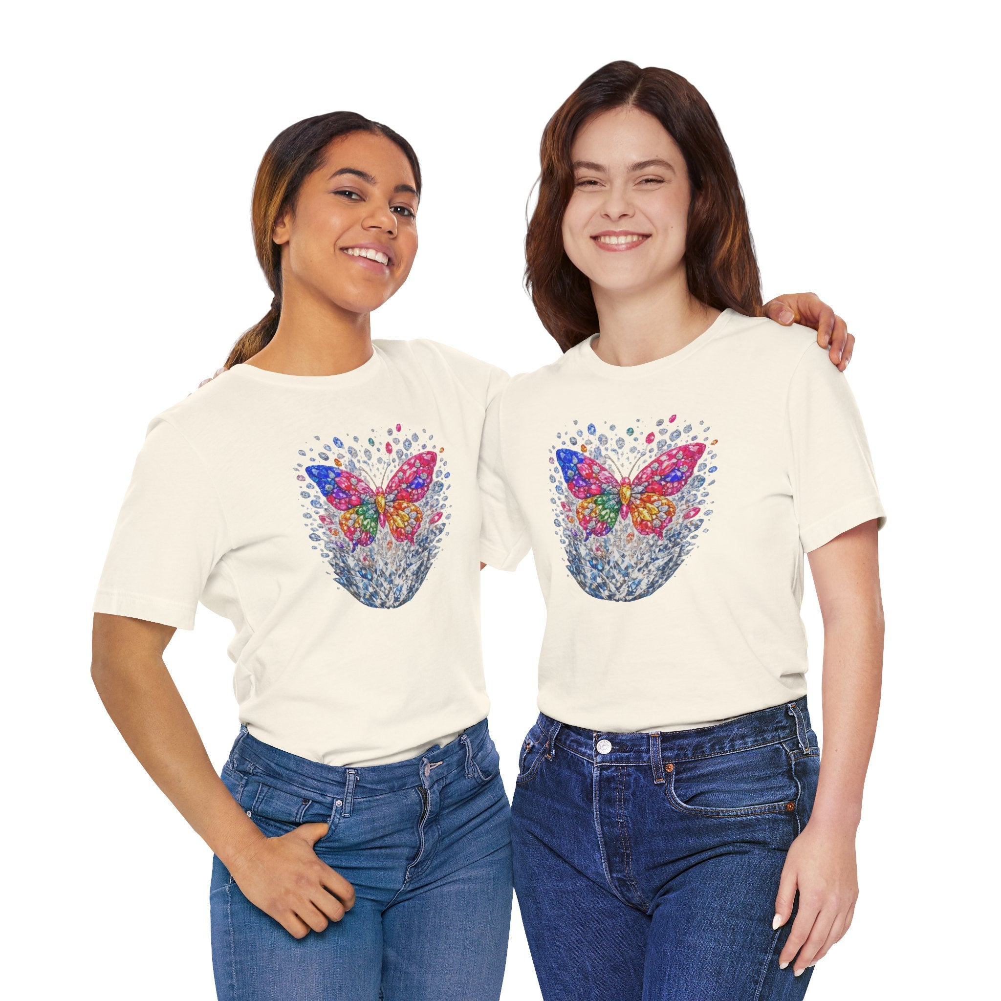 Diamond Burst Butterfly Graphic  Tee —