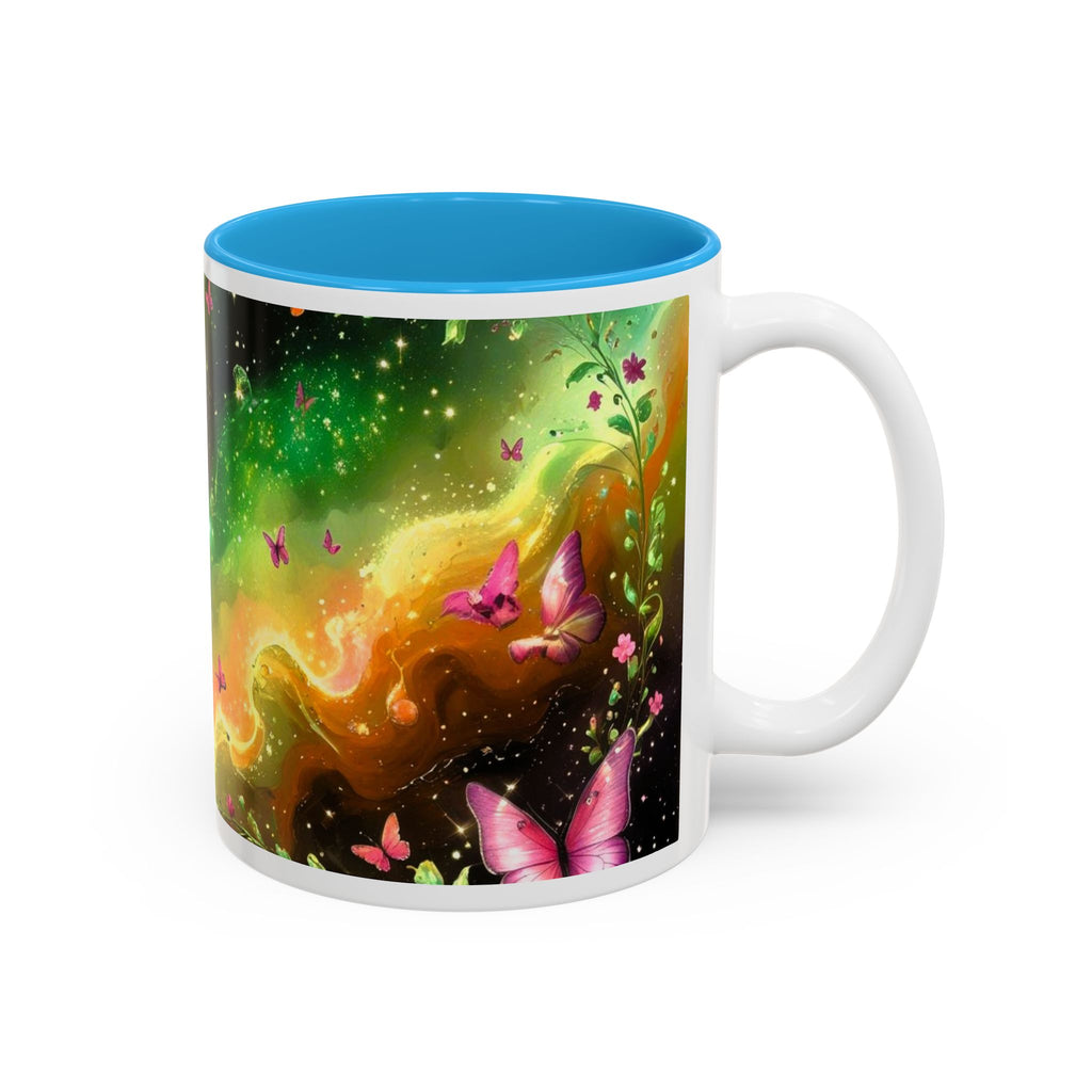 Colorful Cosmic Butterfly Coffee Cup