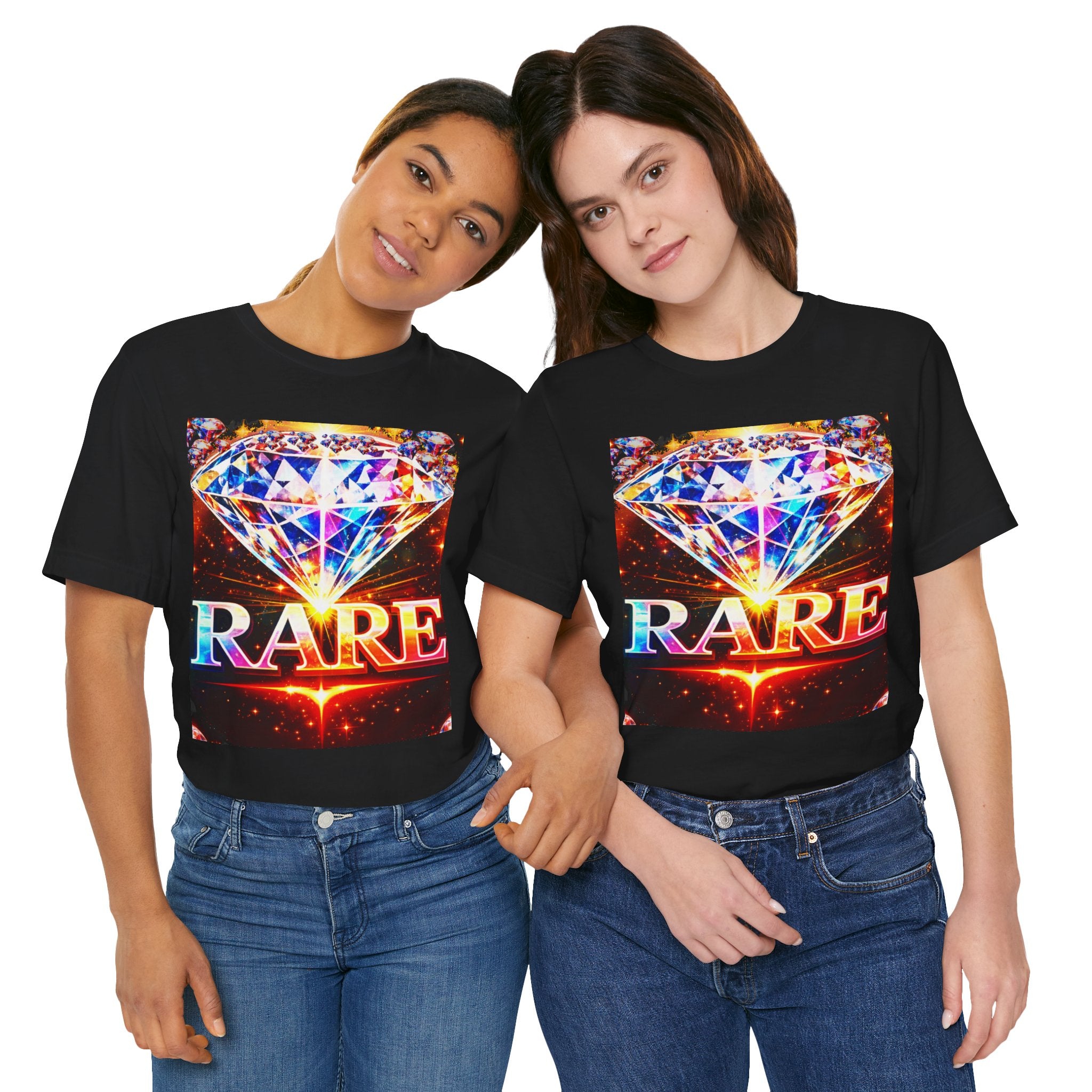 Rare Diamond Graphic Tee — Sparkling 'RARE' Gemstone T-Shirt
