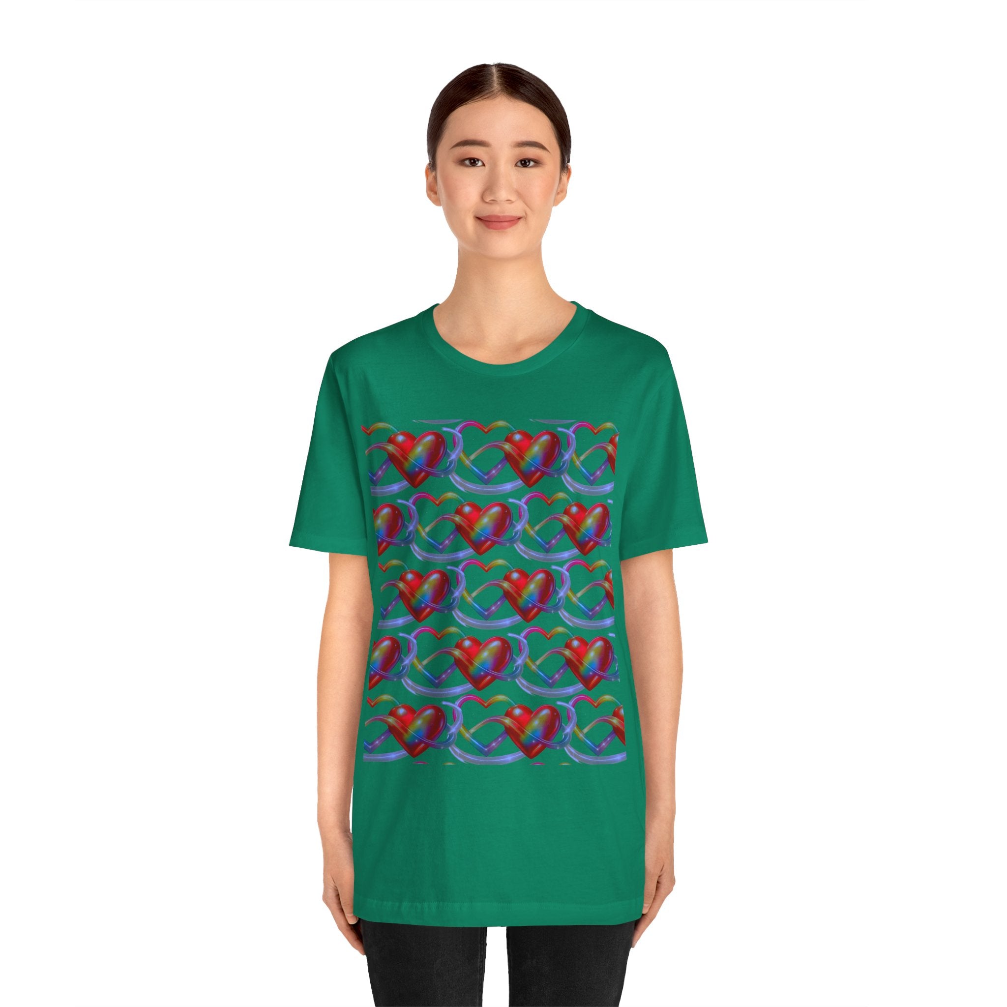 Heart's Intertwined Graphic Pattern Woman's Tee