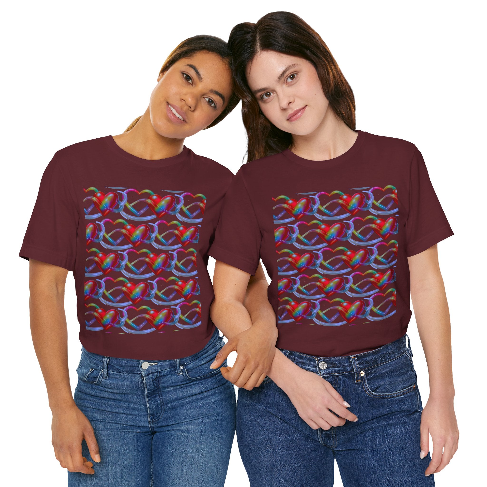 Heart's Intertwined Graphic Pattern Woman's Tee