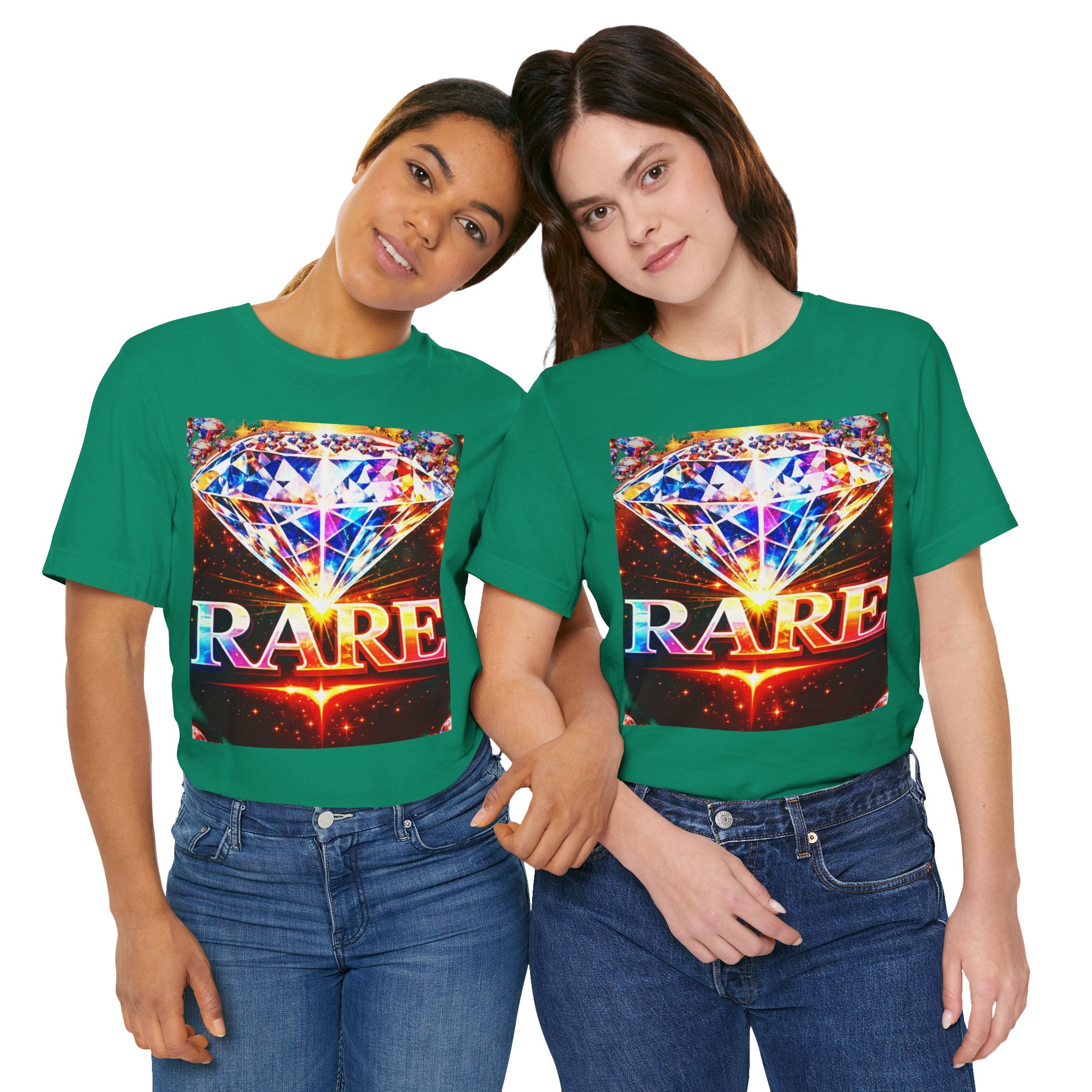 Rare Diamond Graphic Tee — Sparkling 'RARE' Gemstone T-Shirt