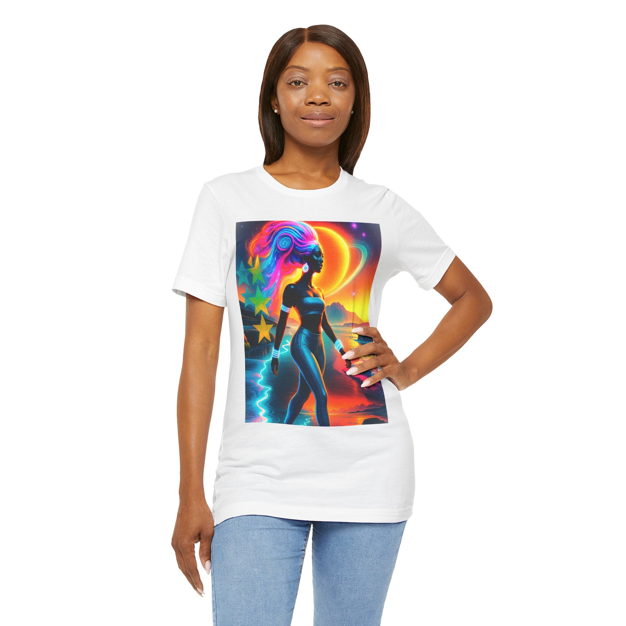 Futuristic Cosmic Goddess Graphic Woman's T-Shirt
