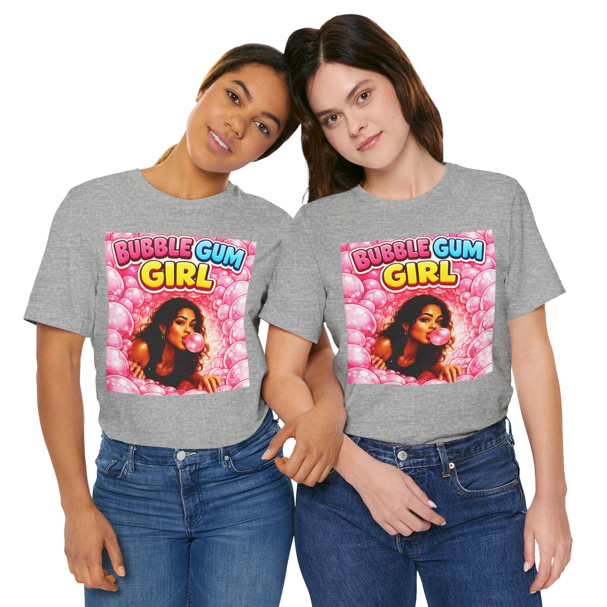 Bubble Gum Girl T-Shirt Retro Graphic  Design Tee