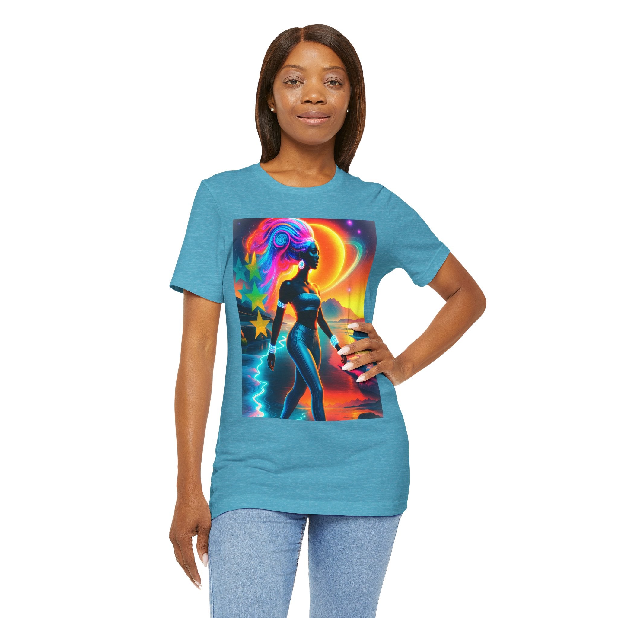 Futuristic Cosmic Goddess Graphic Woman's T-Shirt