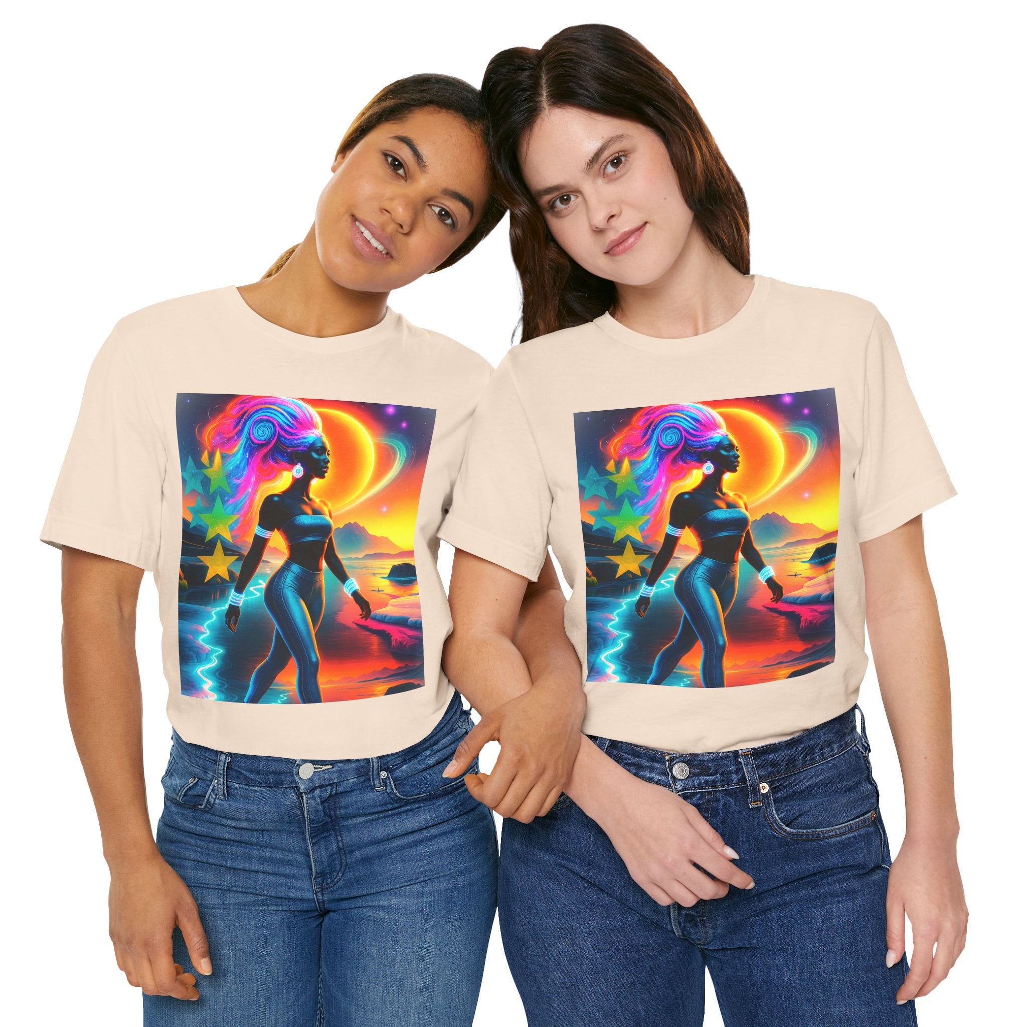 Futuristic Cosmic Goddess Graphic Woman's T-Shirt