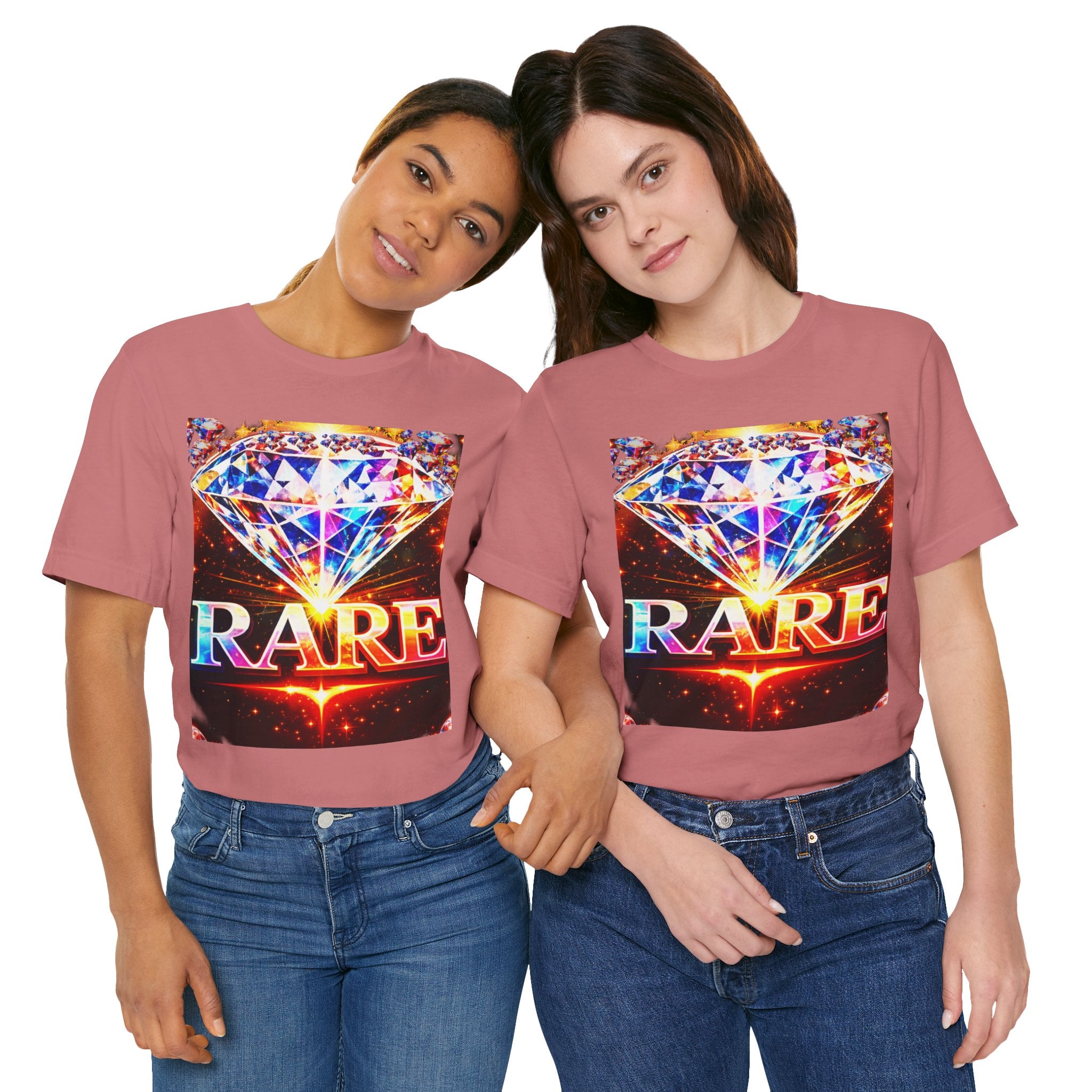 Rare Diamond Graphic Tee — Sparkling 'RARE' Gemstone T-Shirt