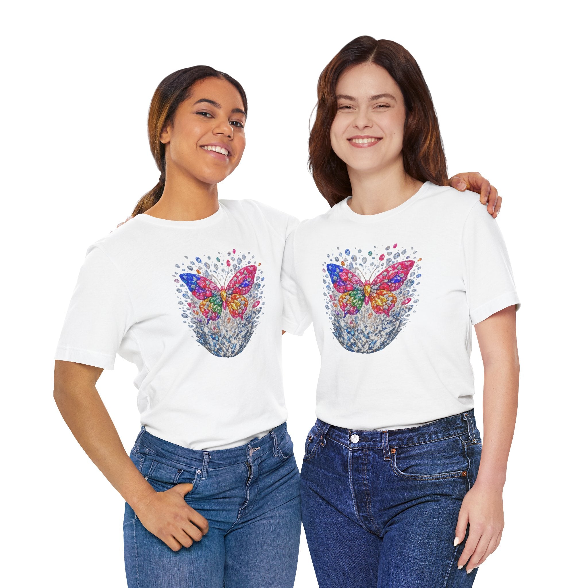 Diamond Burst Butterfly Graphic  Tee —