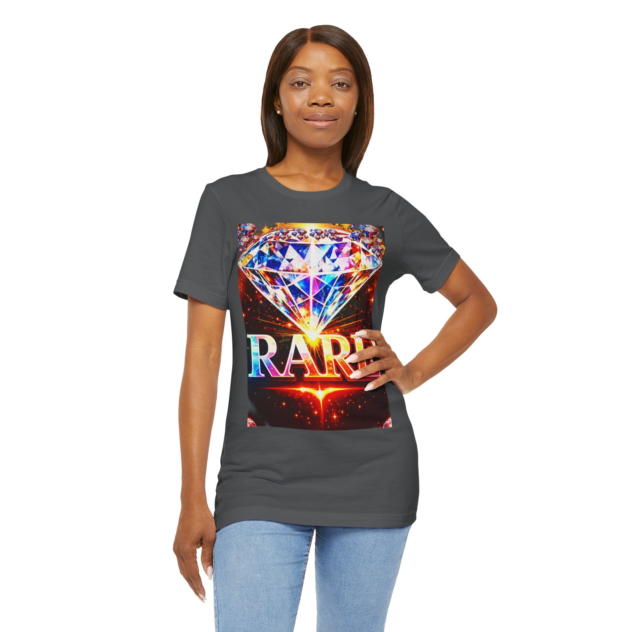Rare Diamond Graphic Tee — Sparkling 'RARE' Gemstone T-Shirt