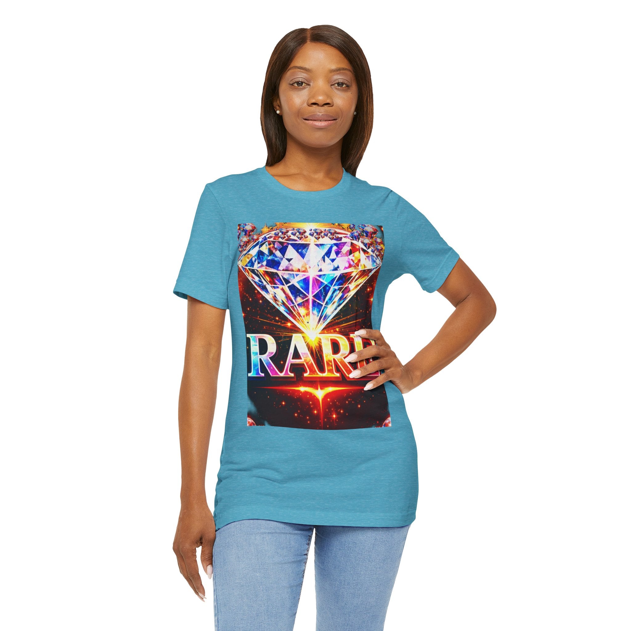 Rare Diamond Graphic Tee — Sparkling 'RARE' Gemstone T-Shirt