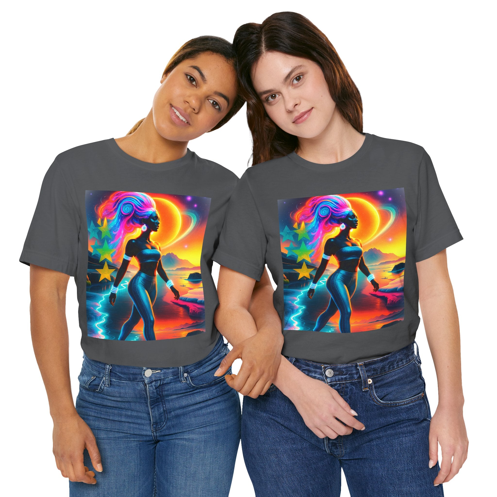 Futuristic Cosmic Goddess Graphic Woman's T-Shirt