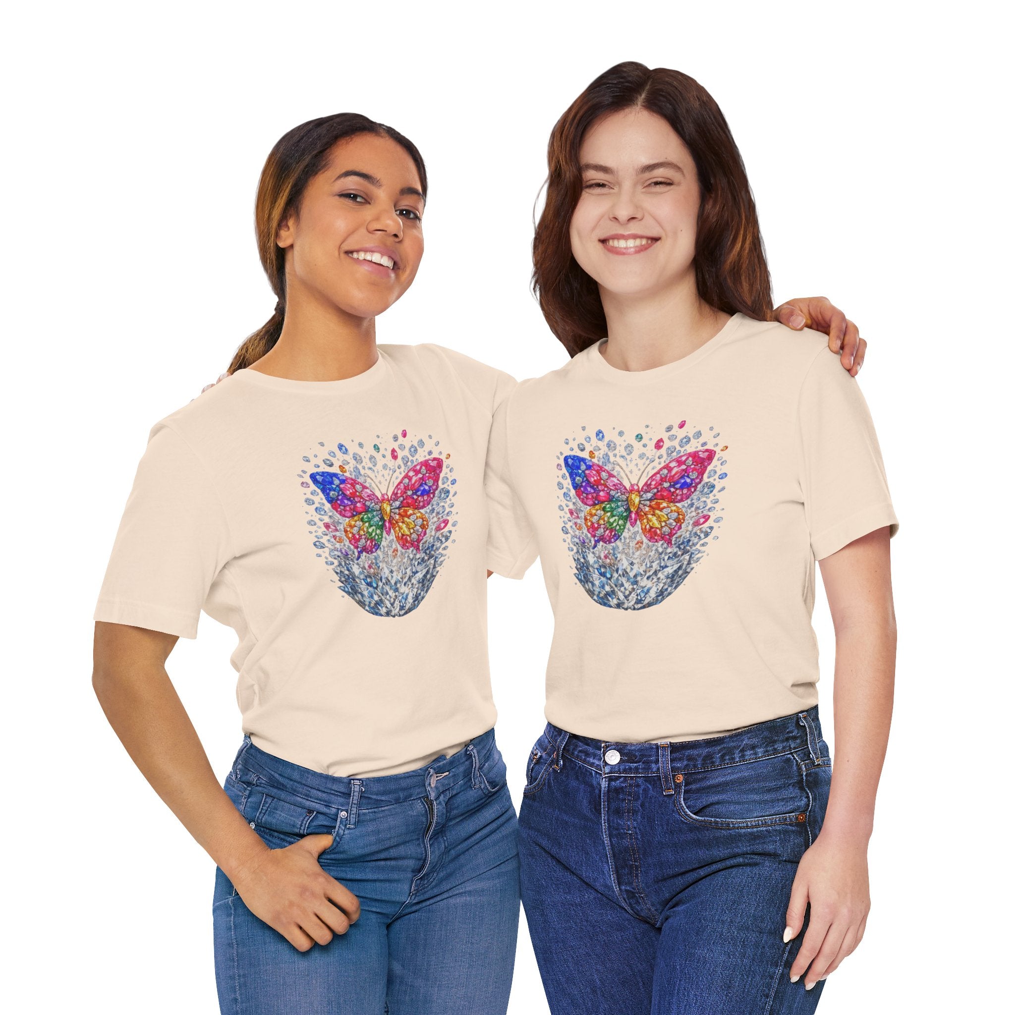 Diamond Burst Butterfly Graphic  Tee —