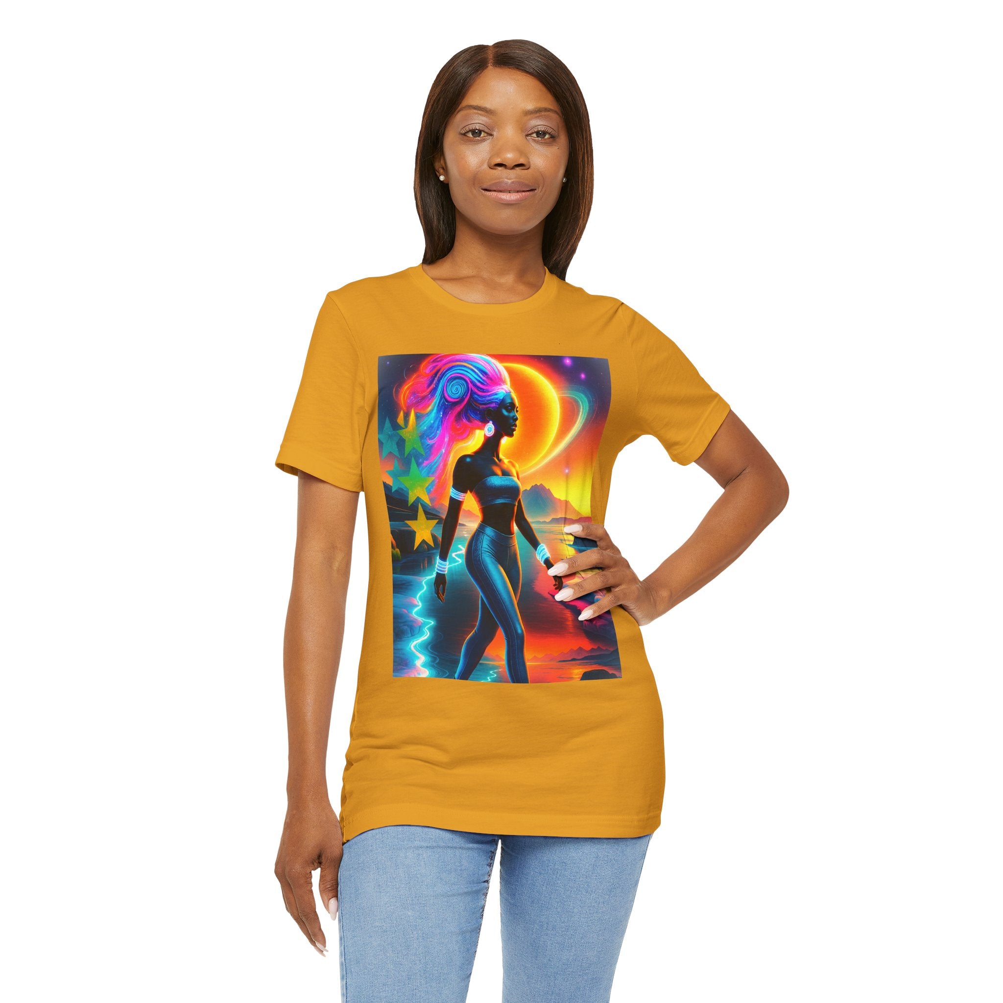 Futuristic Cosmic Goddess Graphic Woman's T-Shirt