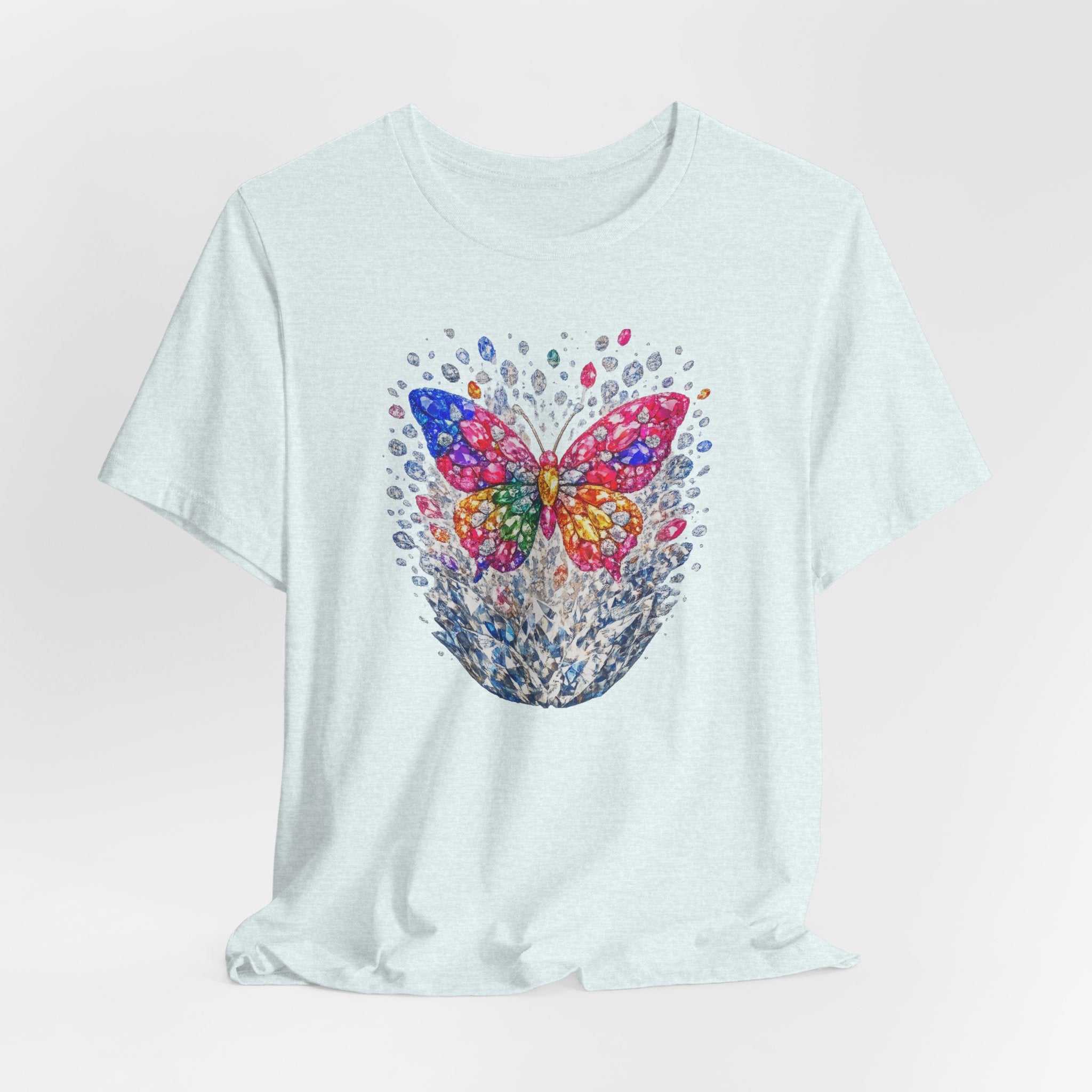 Diamond Burst Butterfly Graphic  Tee —