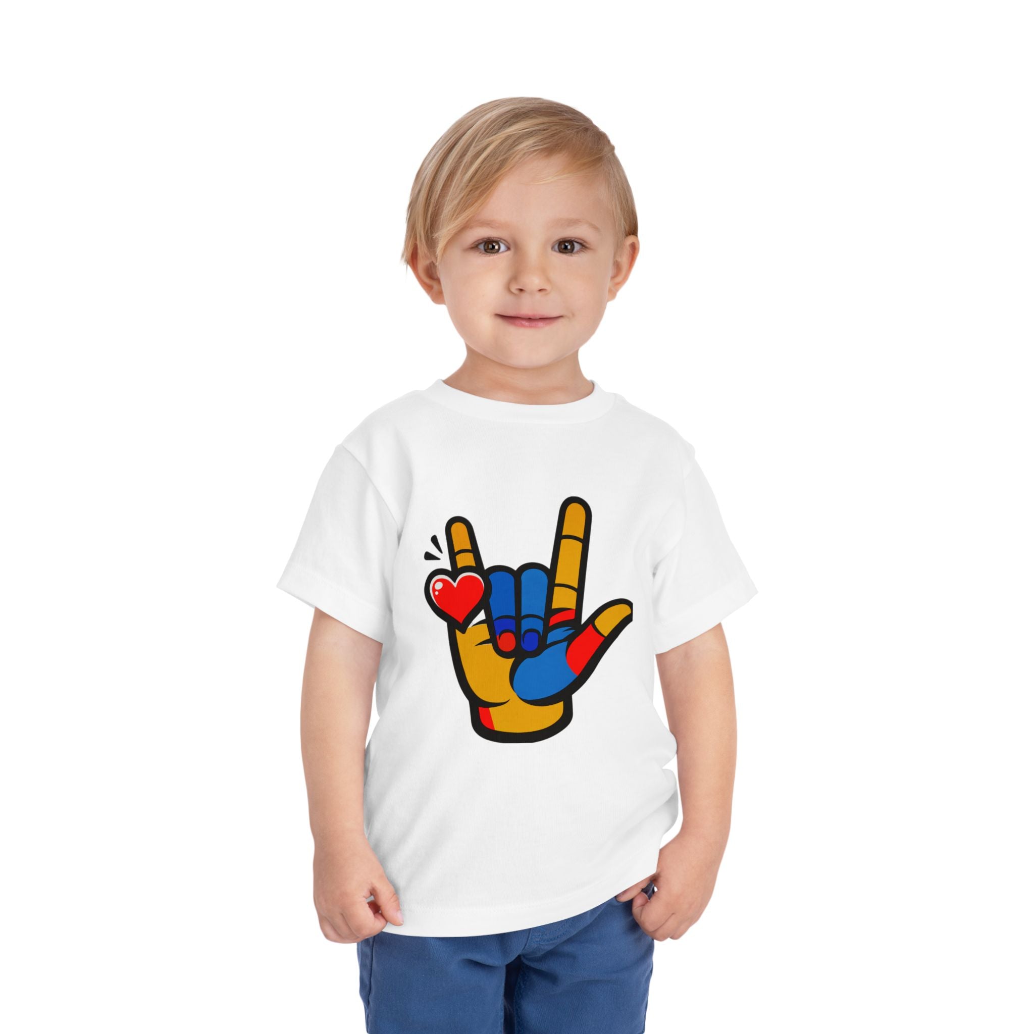 'I Love You' Hand Graphic Unisex  Design Toddler Tee